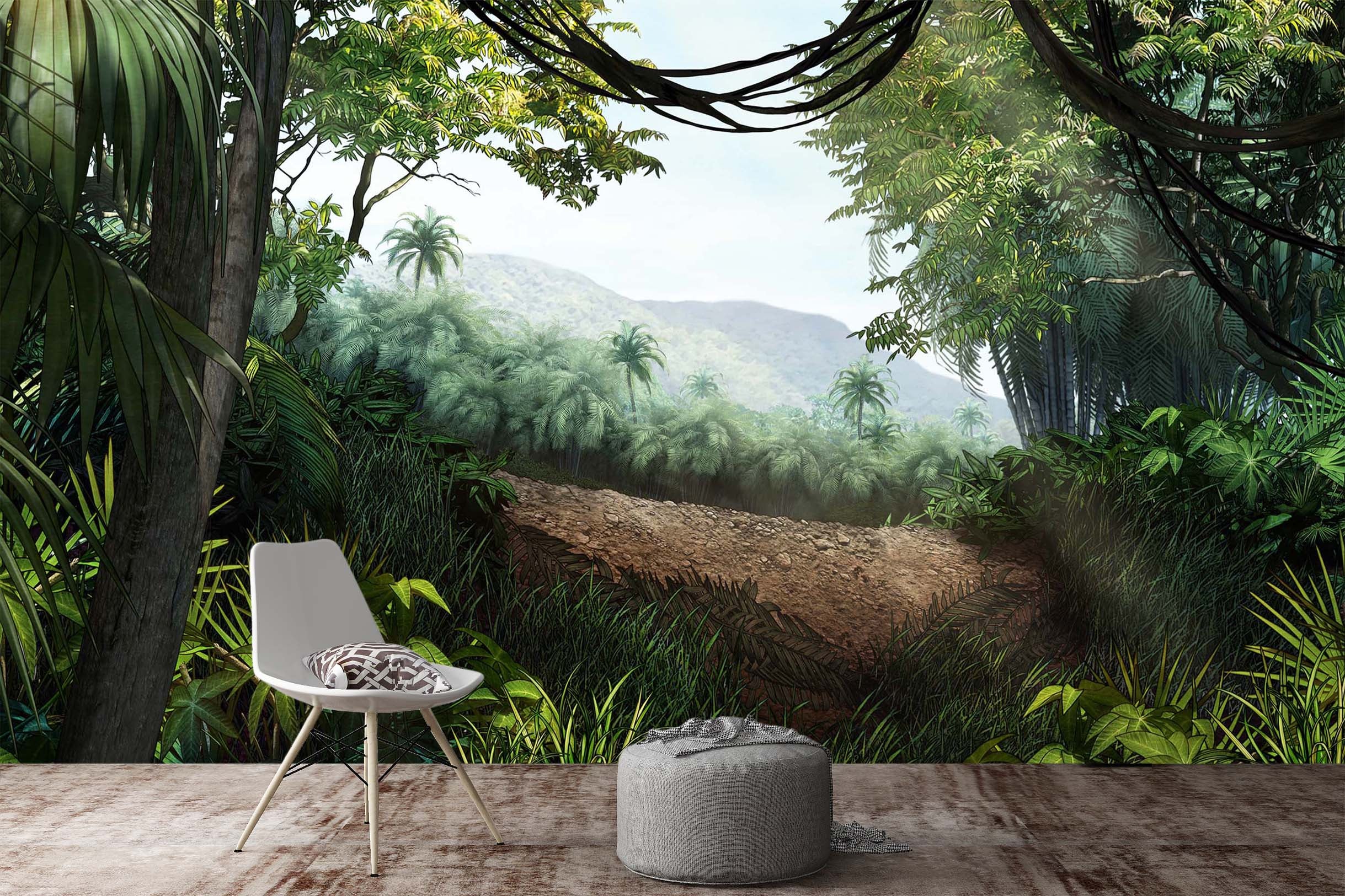 3D Green Forest 2031 Wall Murals