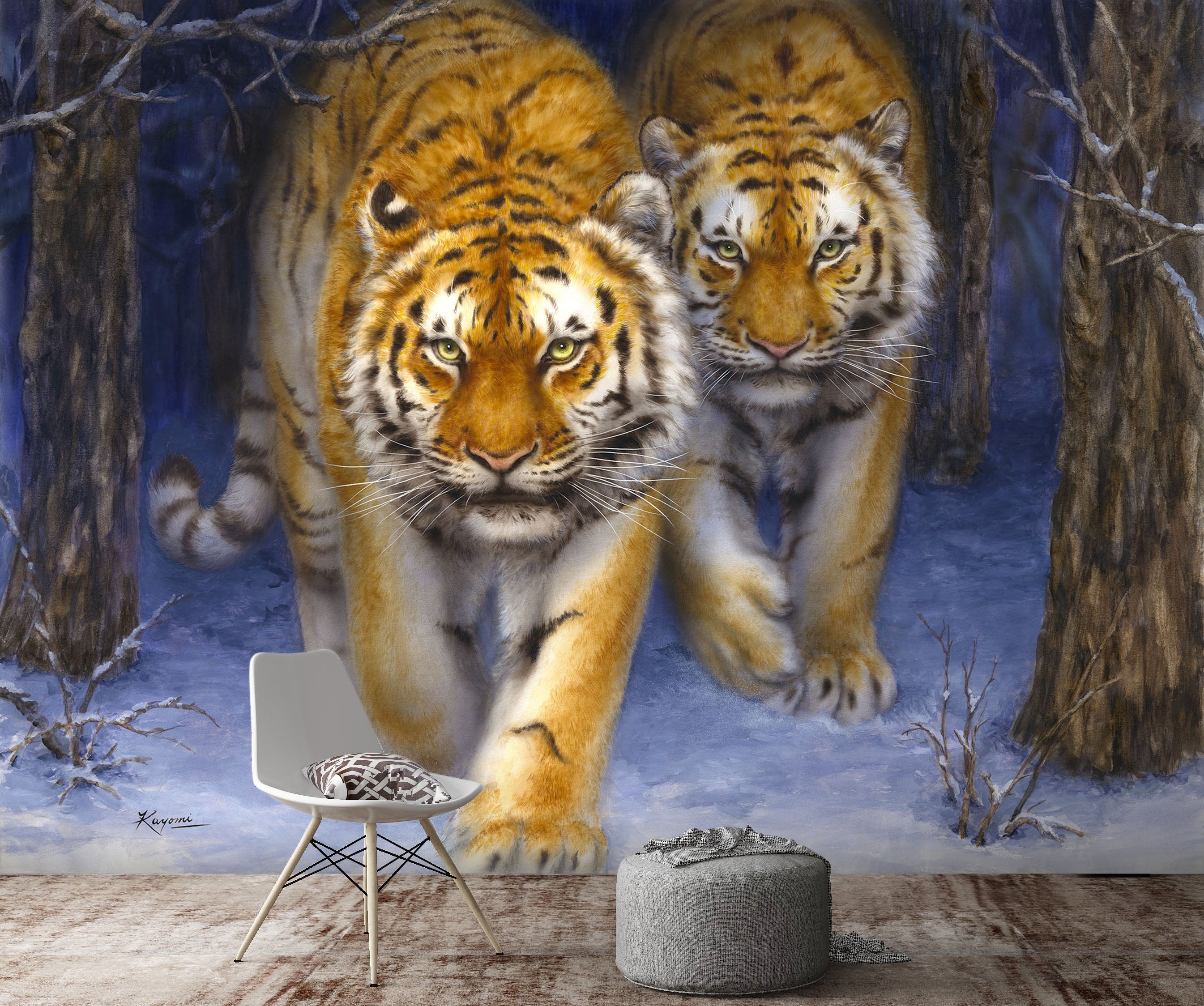 3D Animal Tiger 5431 Kayomi Harai Wall Mural Wall Murals