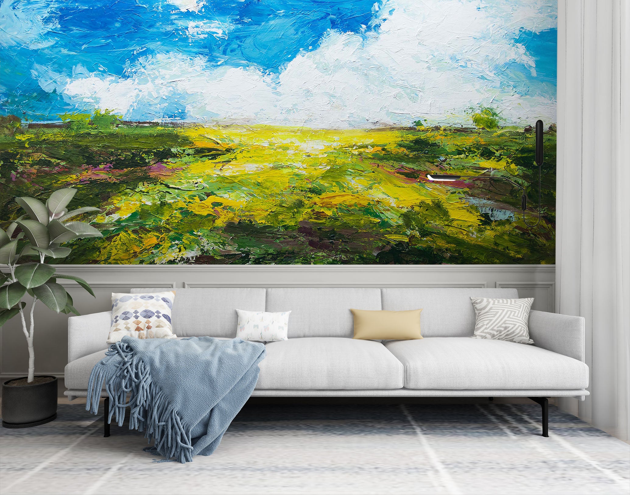 3D Blue Sky Grassland 232 Allan P. Friedlander Wall Mural Wall Murals