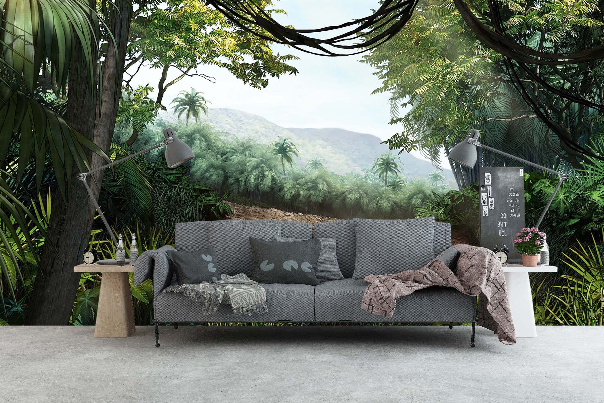 3D Green Forest 2031 Wall Murals