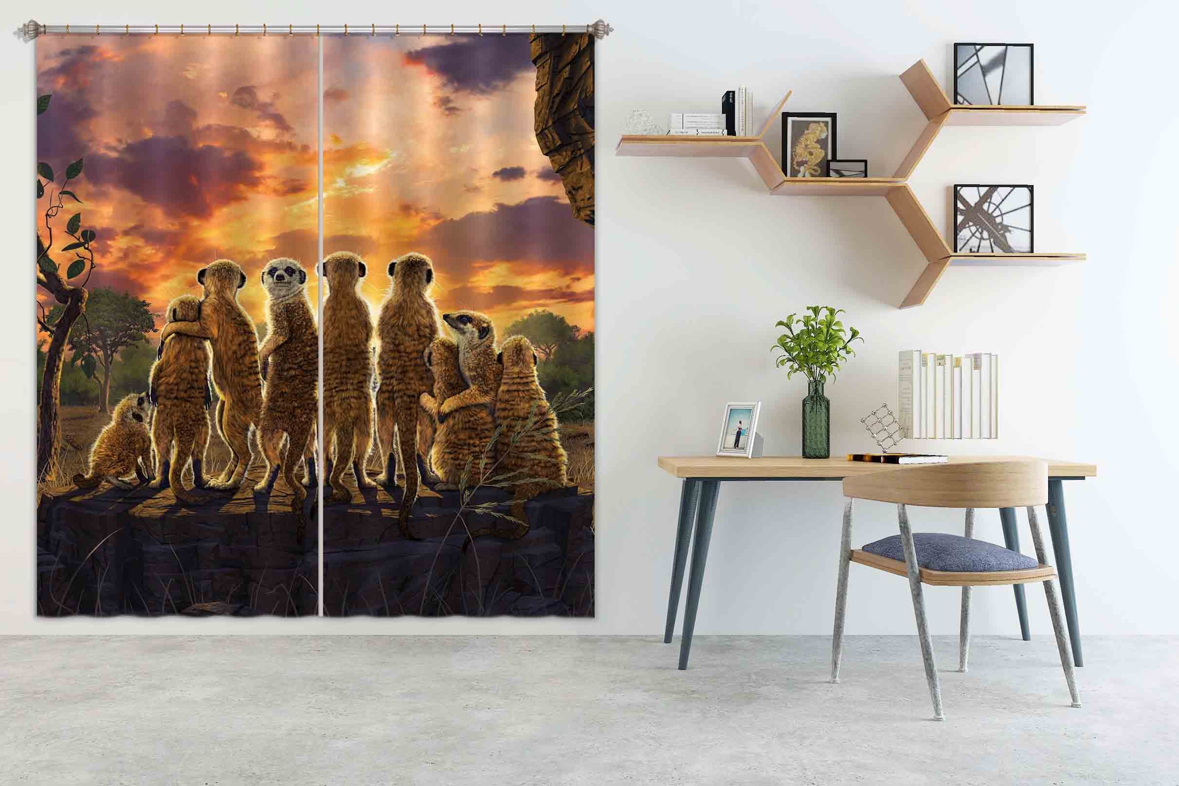 3D Meerkats Def 052 Vincent Hie Curtain Curtains Drapes Curtains AJ Creativity Home 