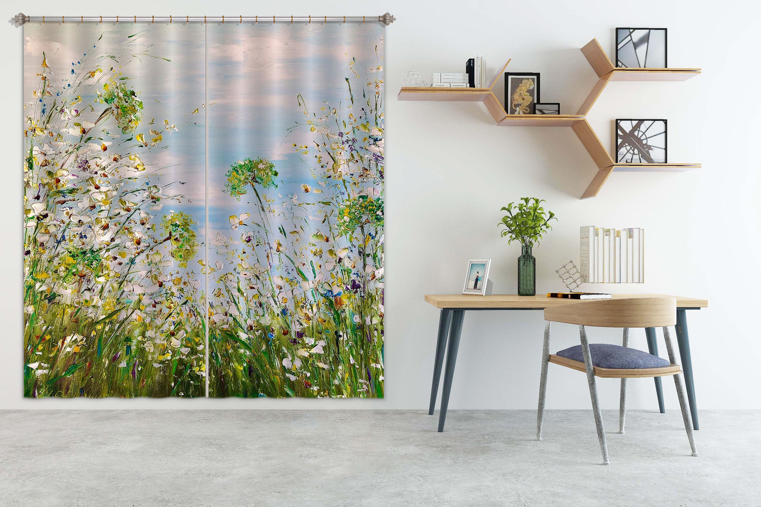 3D Wildflowers Grass 342 Skromova Marina Curtain Curtains Drapes