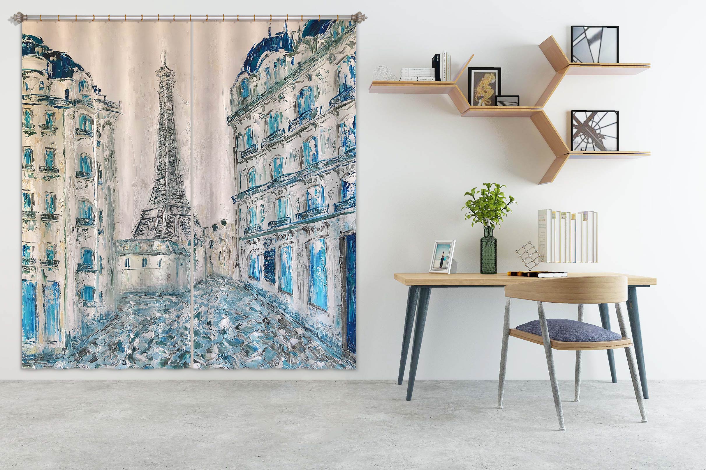 3D Eiffel Tower 354 Skromova Marina Curtain Curtains Drapes