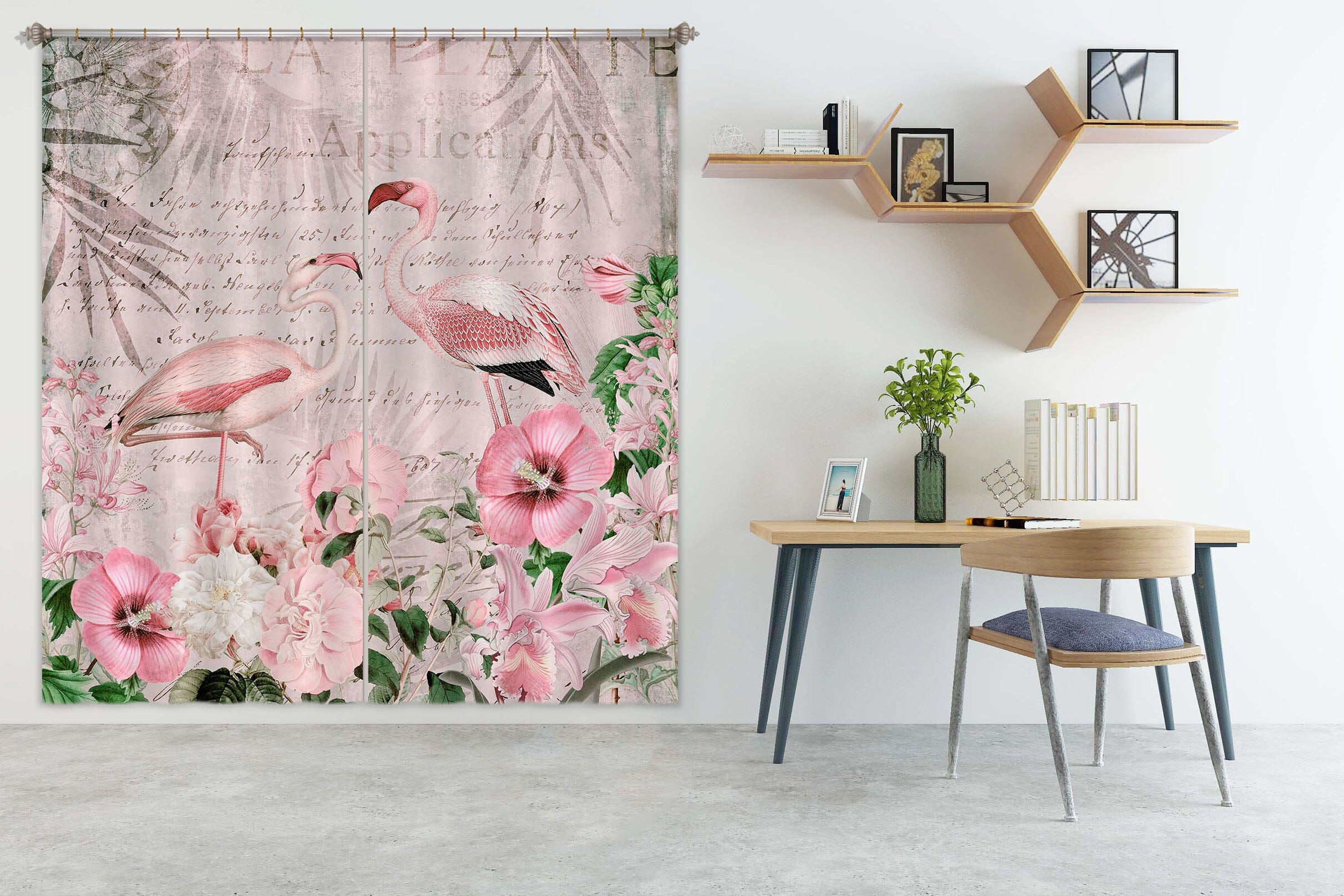 3D Flamingo Paradise 053 Andrea haase Curtain Curtains Drapes Curtains AJ Creativity Home 