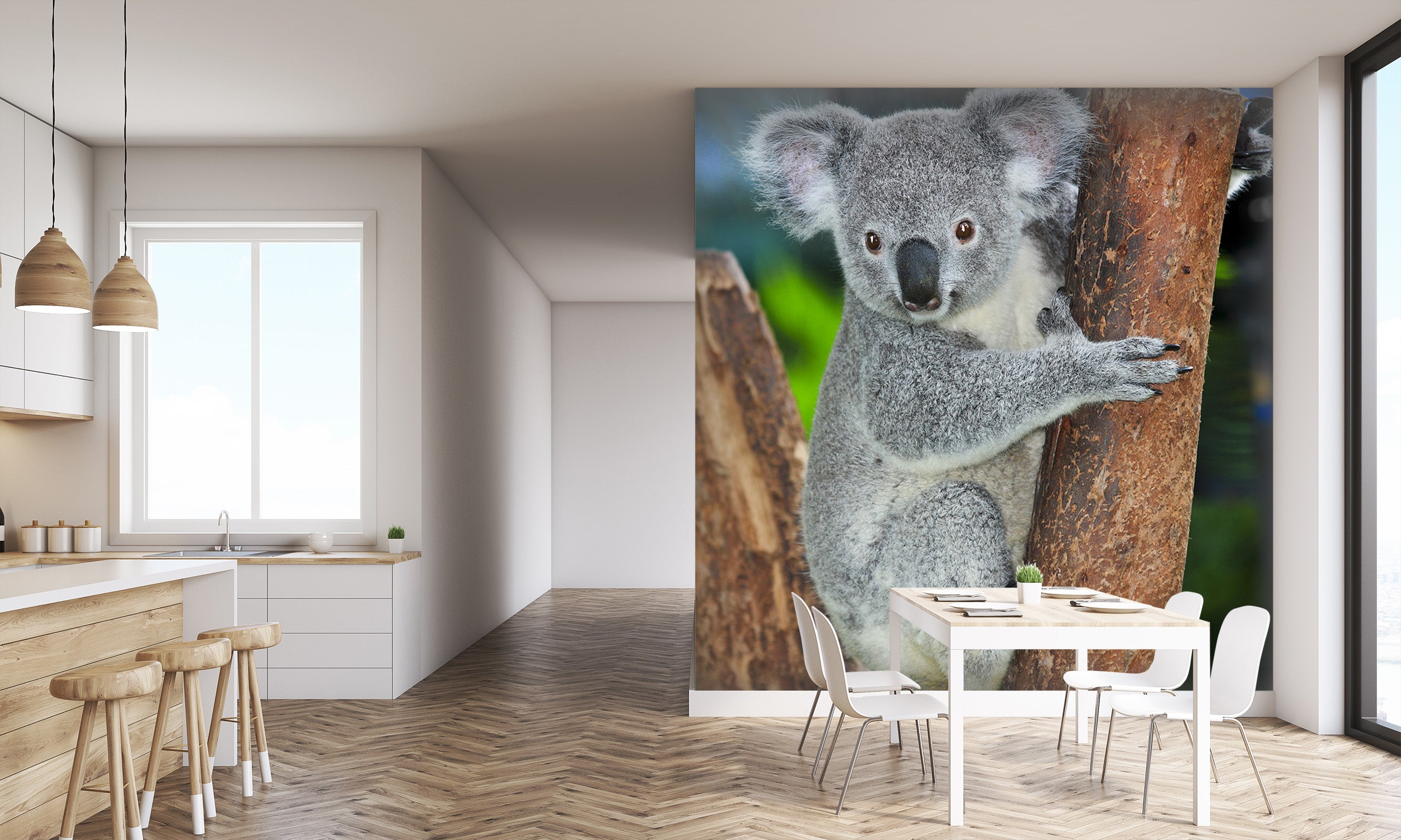 3D Koala Tree 307 Wall Murals