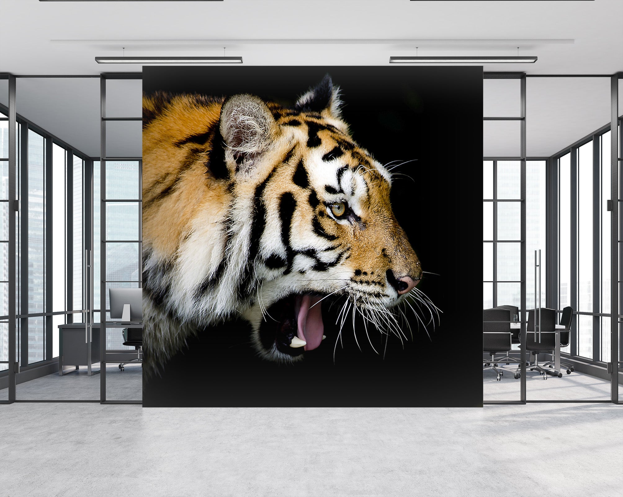 3D Tiger Mouth 180 Wall Murals