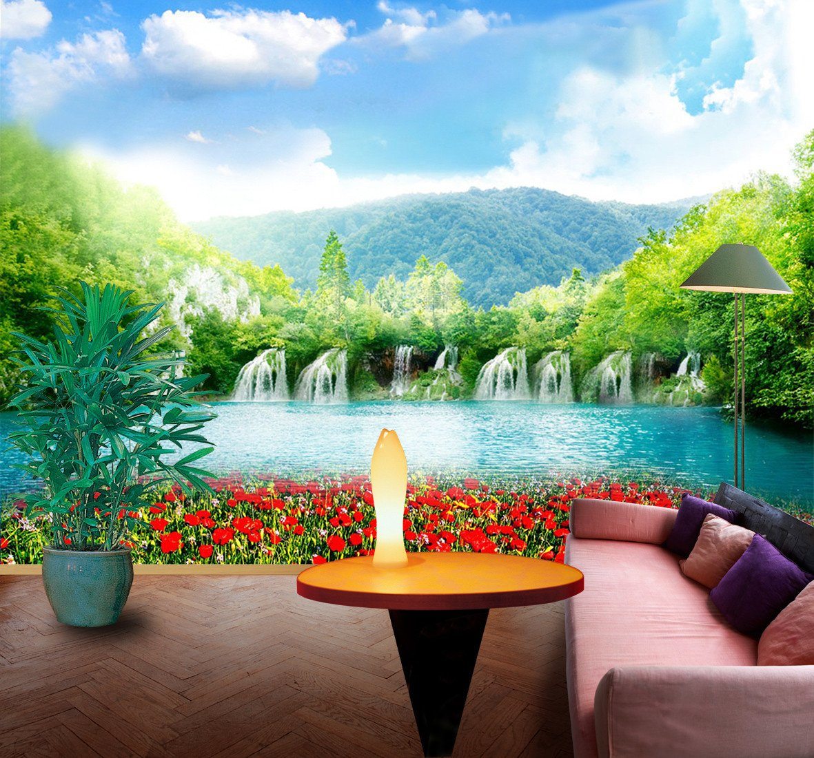 3D Plants Mountain And Lake 77 Wallpaper AJ Wallpaper 2 