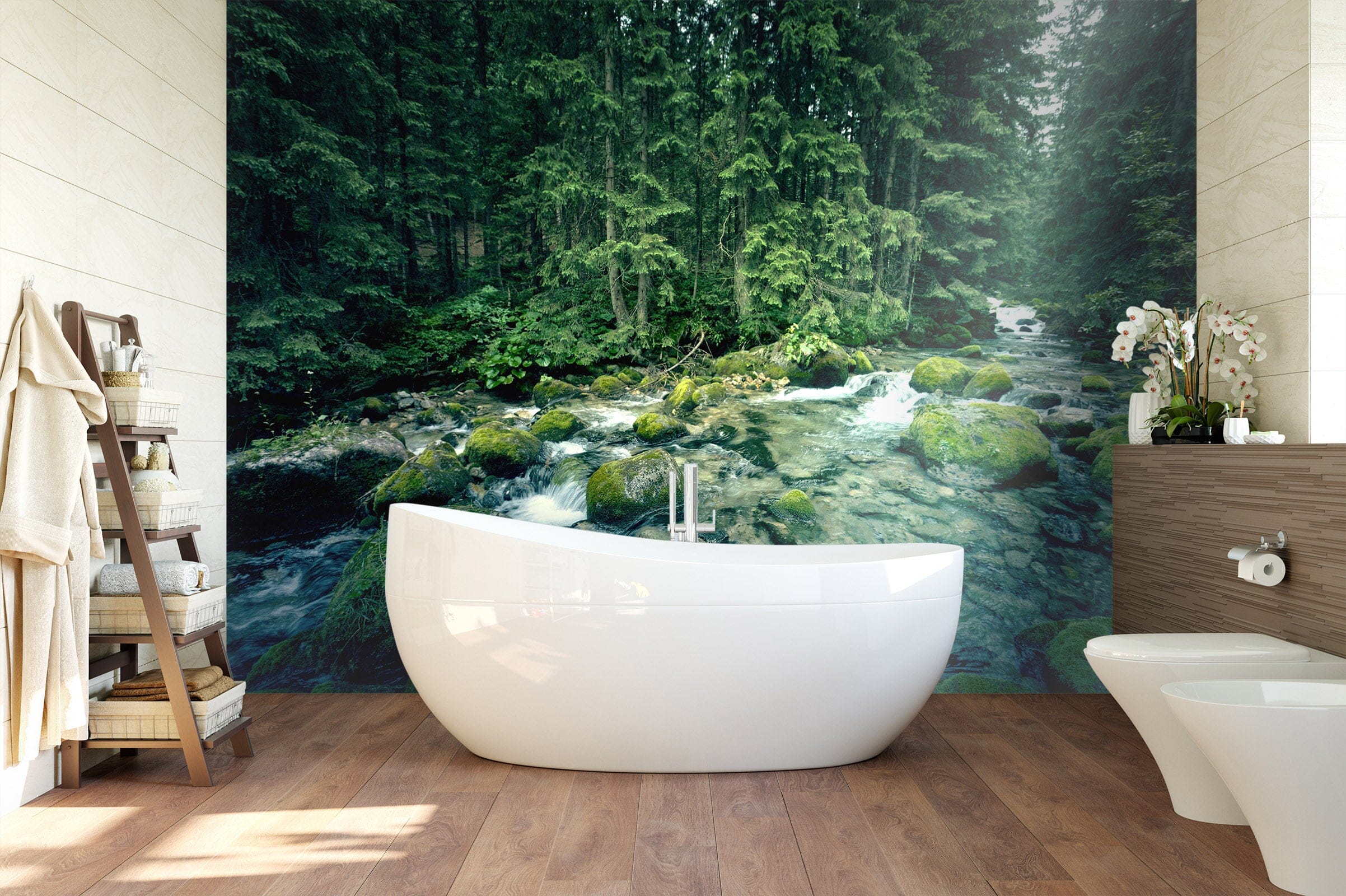 3D River Moss Forest 121 Wall Murals Wallpaper AJ Wallpaper 2 