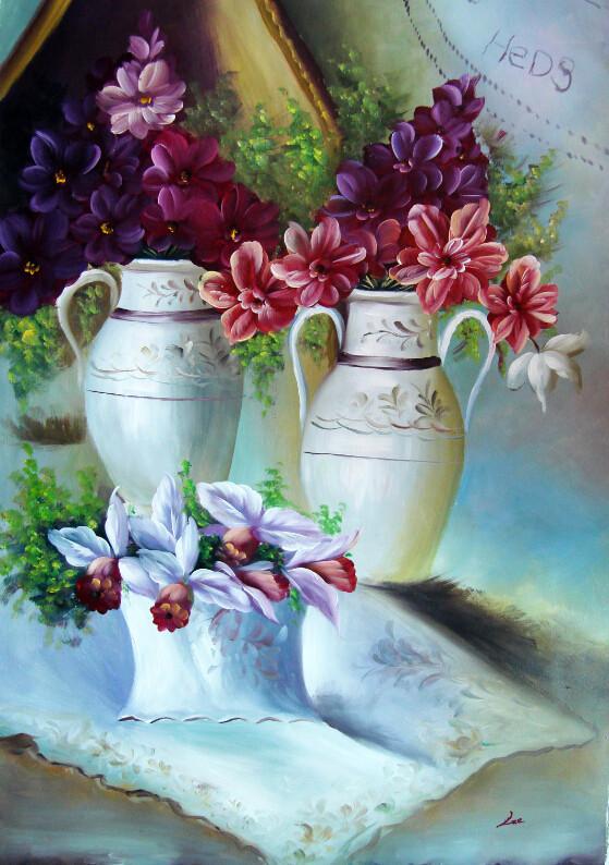 Flowers Vase Painting Wallpaper AJ Wallpaper 2 