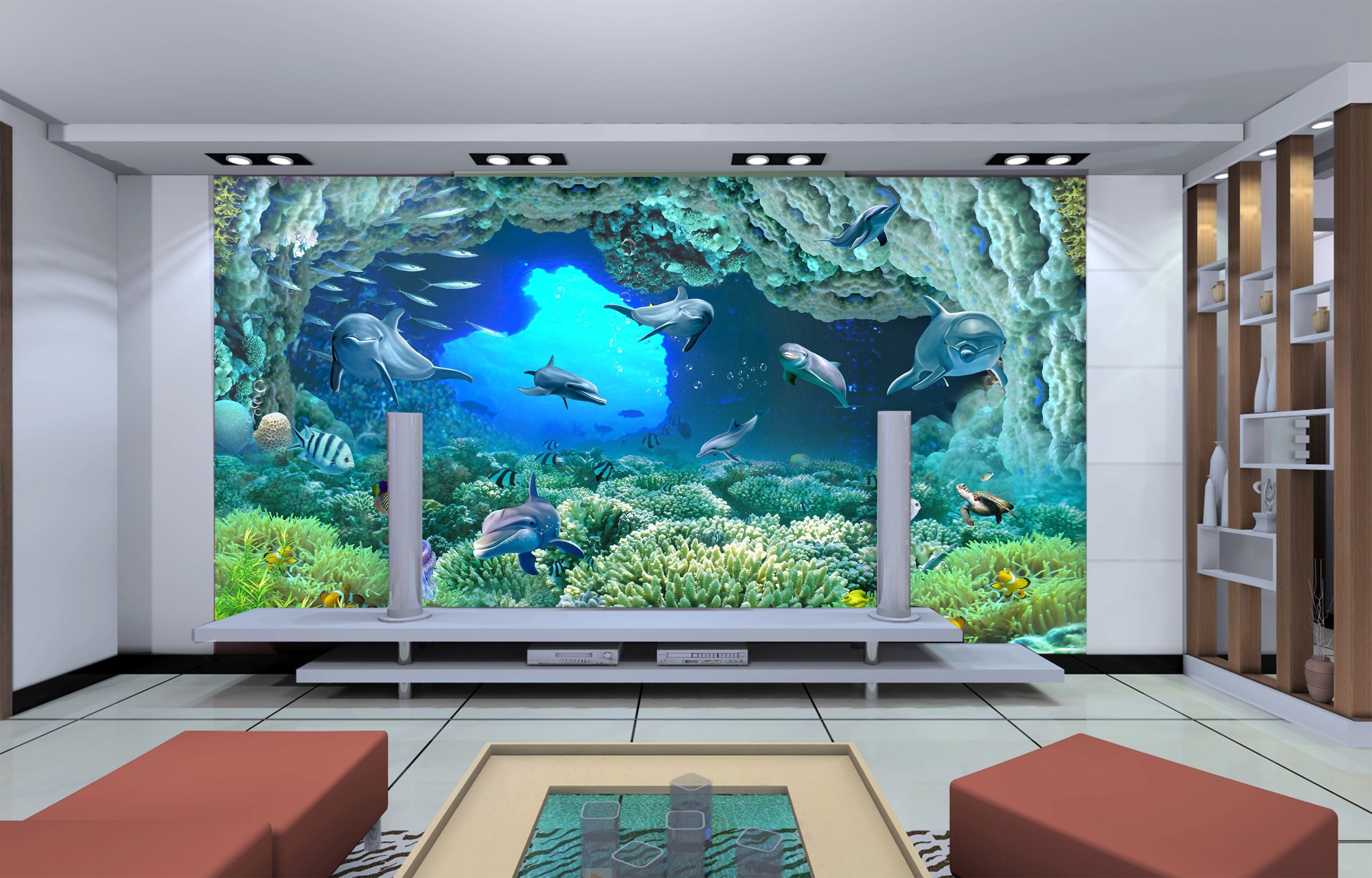 3D Deep Sea Fish 019 Wall Murals Wallpaper AJ Wallpaper 2 