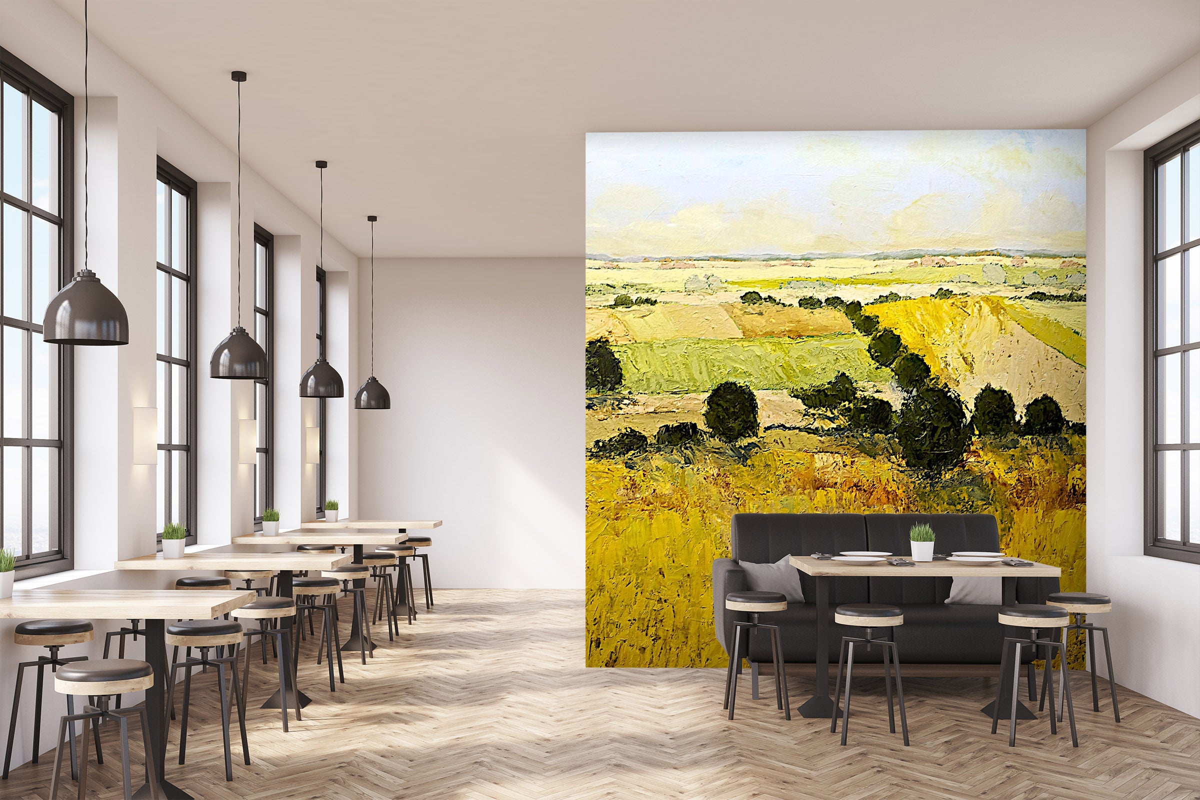 3D Yellow Field 117 Allan P. Friedlander Wall Mural Wall Murals