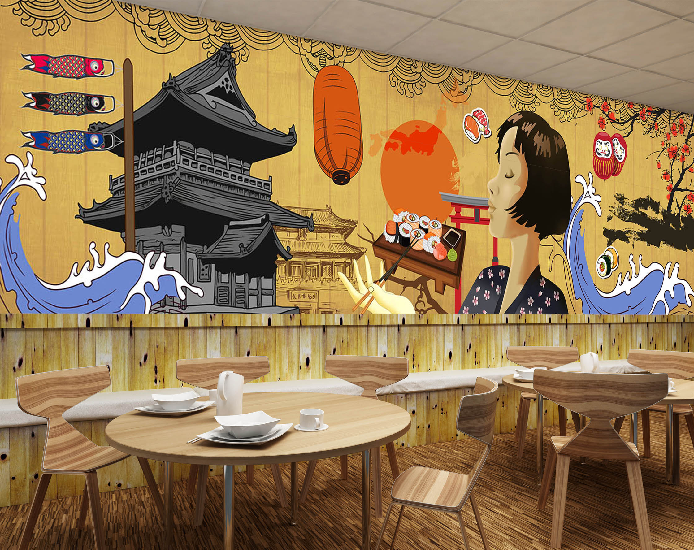 3D Girl Pavilion 3019 Wall Murals