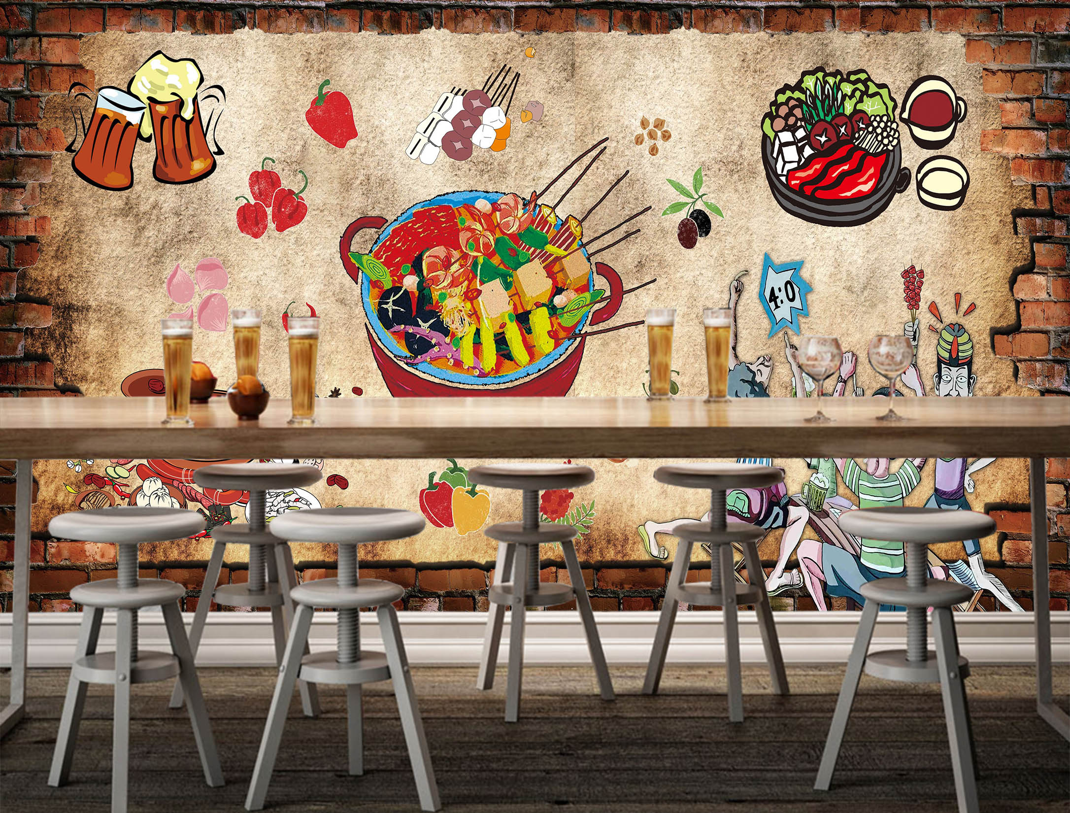 3D National Hotpot 3027 Wall Murals