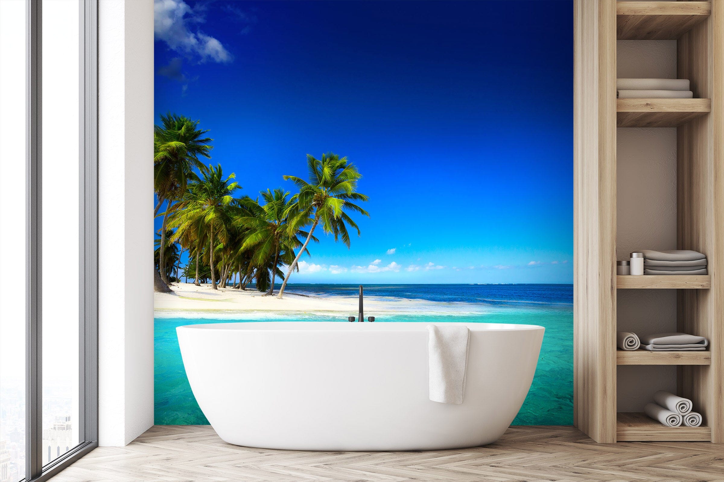 3D Sea Coconut Tree 088 Wall Murals Wallpaper AJ Wallpaper 2 