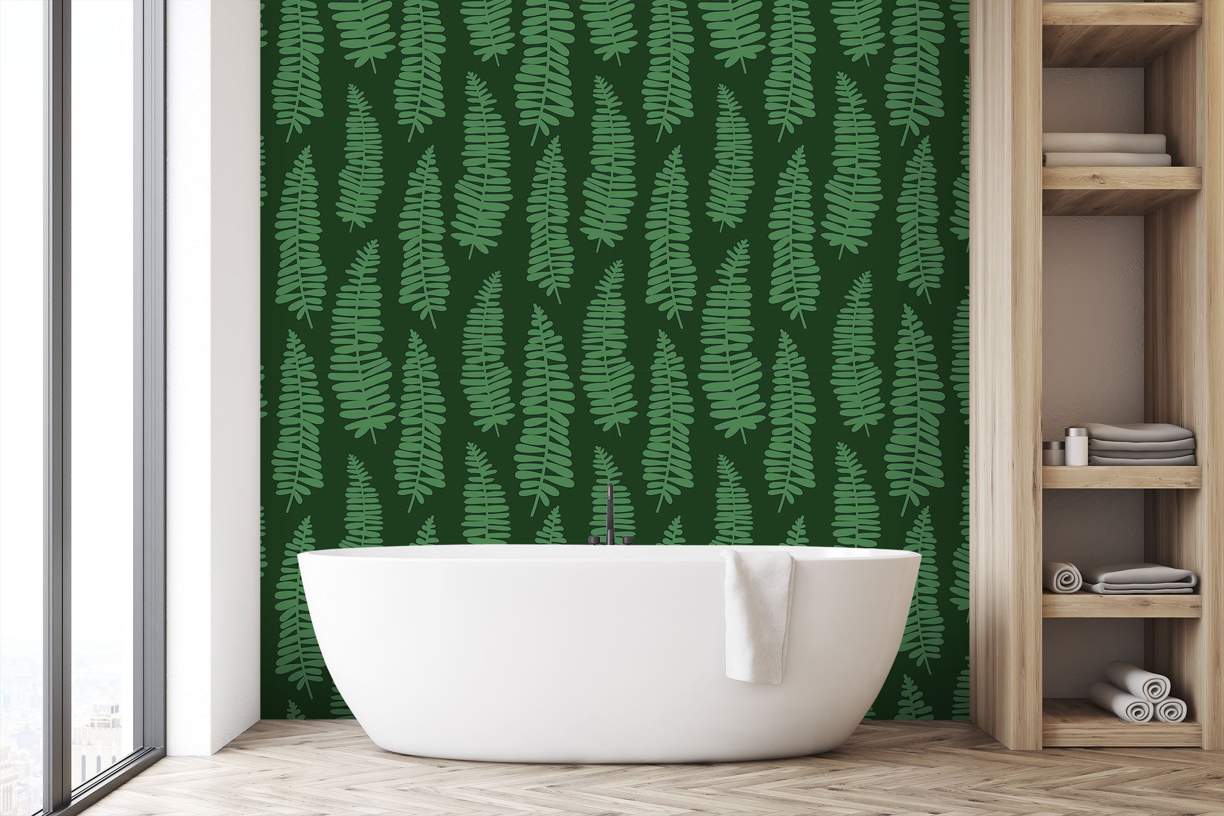 3D Green Leaves Pattern 12075 Kashmira Jayaprakash Wall Mural Wall Murals