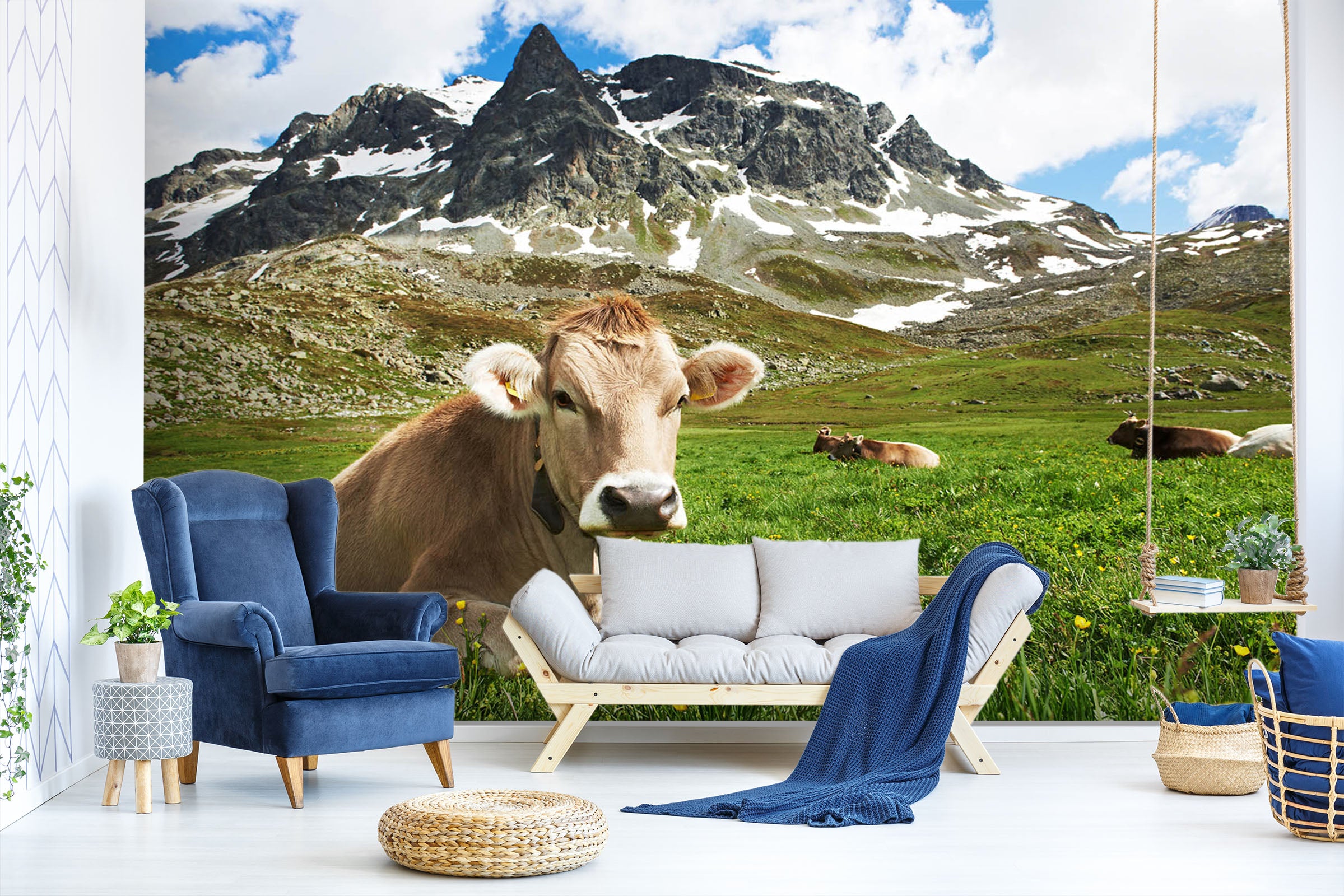 3D Cattle Mountain 338 Wall Murals