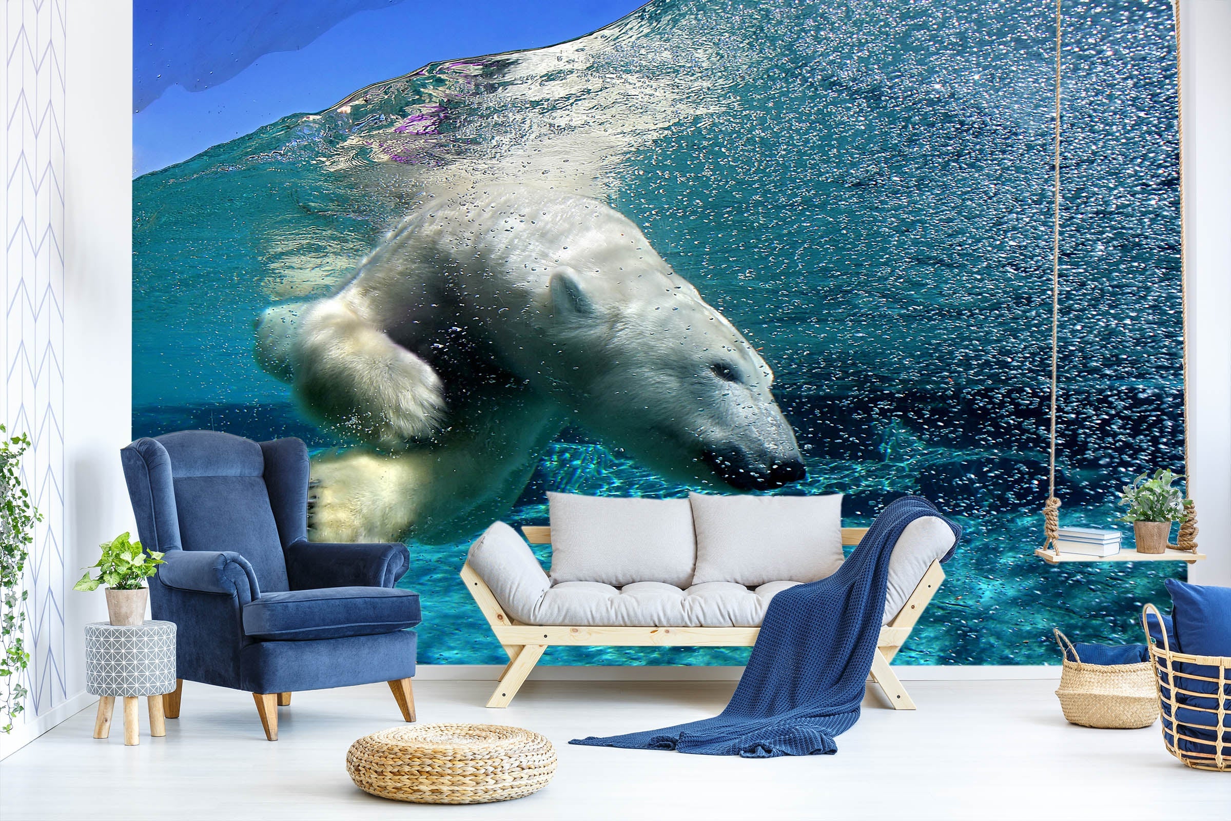 3D Polar Bear 020 Wall Murals Wallpaper AJ Wallpaper 2 