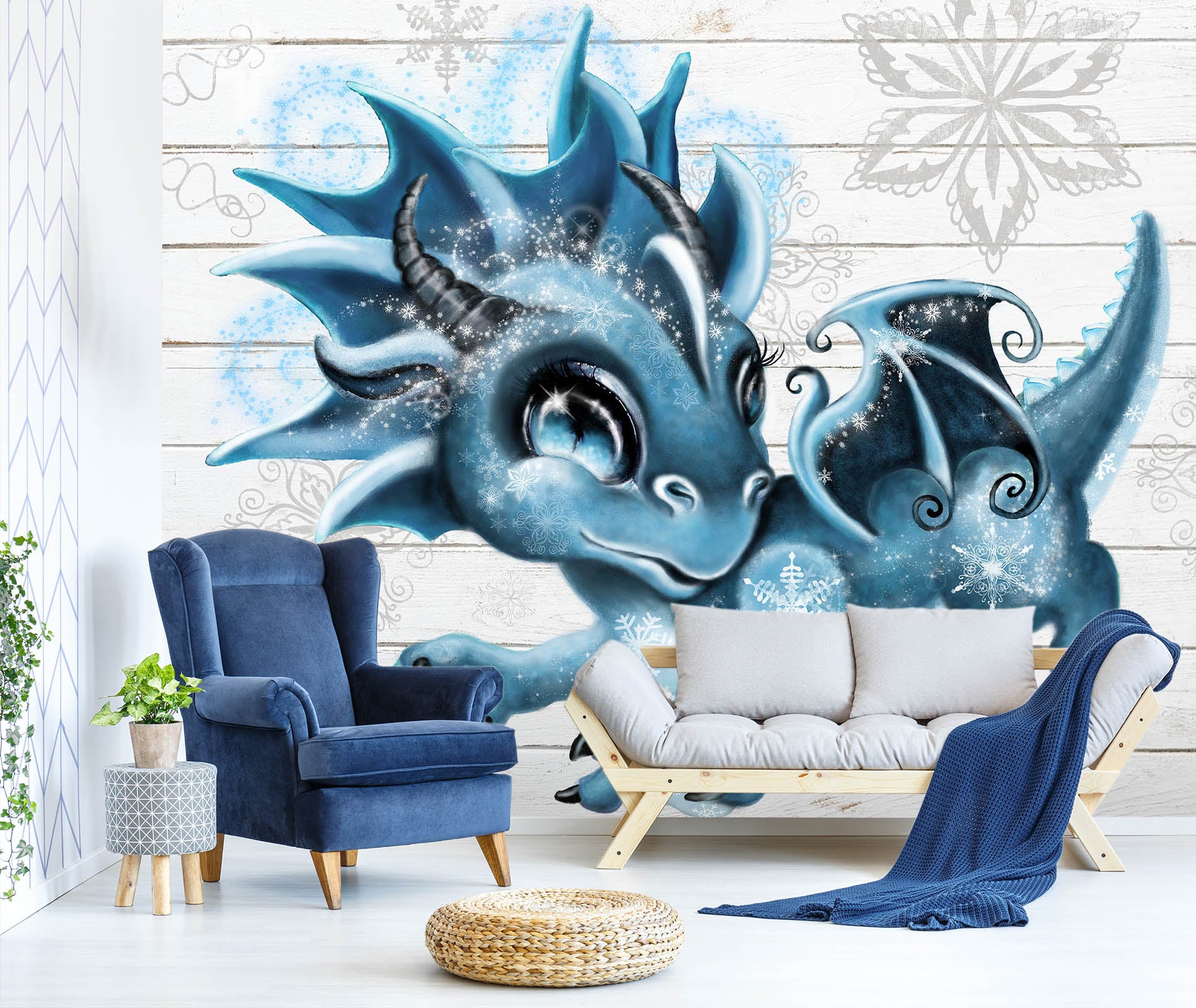 3D Snow Dragon 8426 Sheena Pike Wall Mural Wall Murals