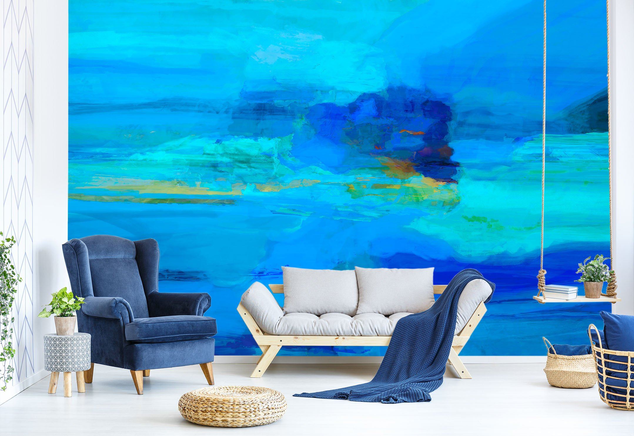 3D Blue Sea 1413 Michael Tienhaara Wall Mural Wall Murals Wallpaper AJ Wallpaper 2 