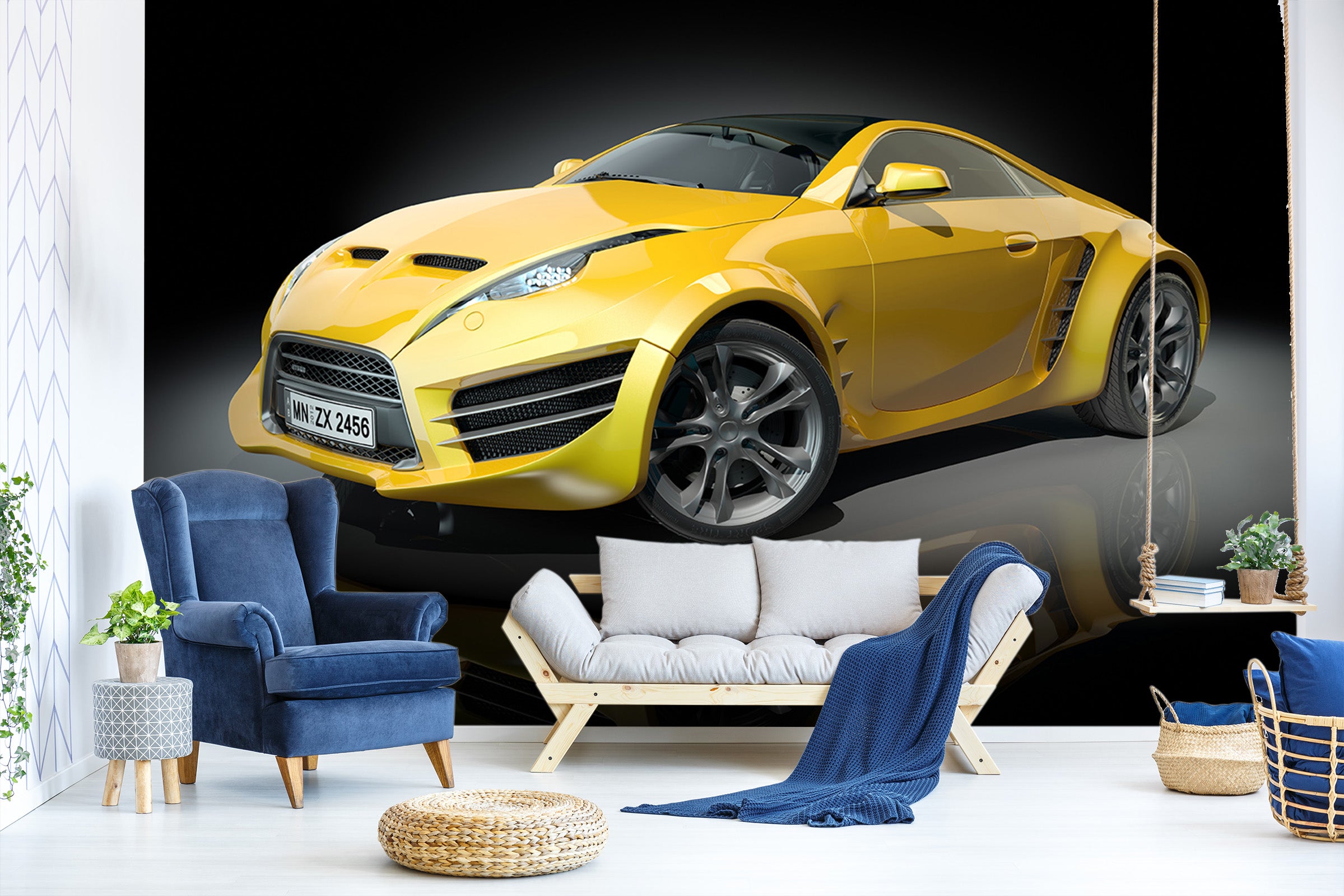 3D Cool Sports Car 303 Vehicle Wall Murals