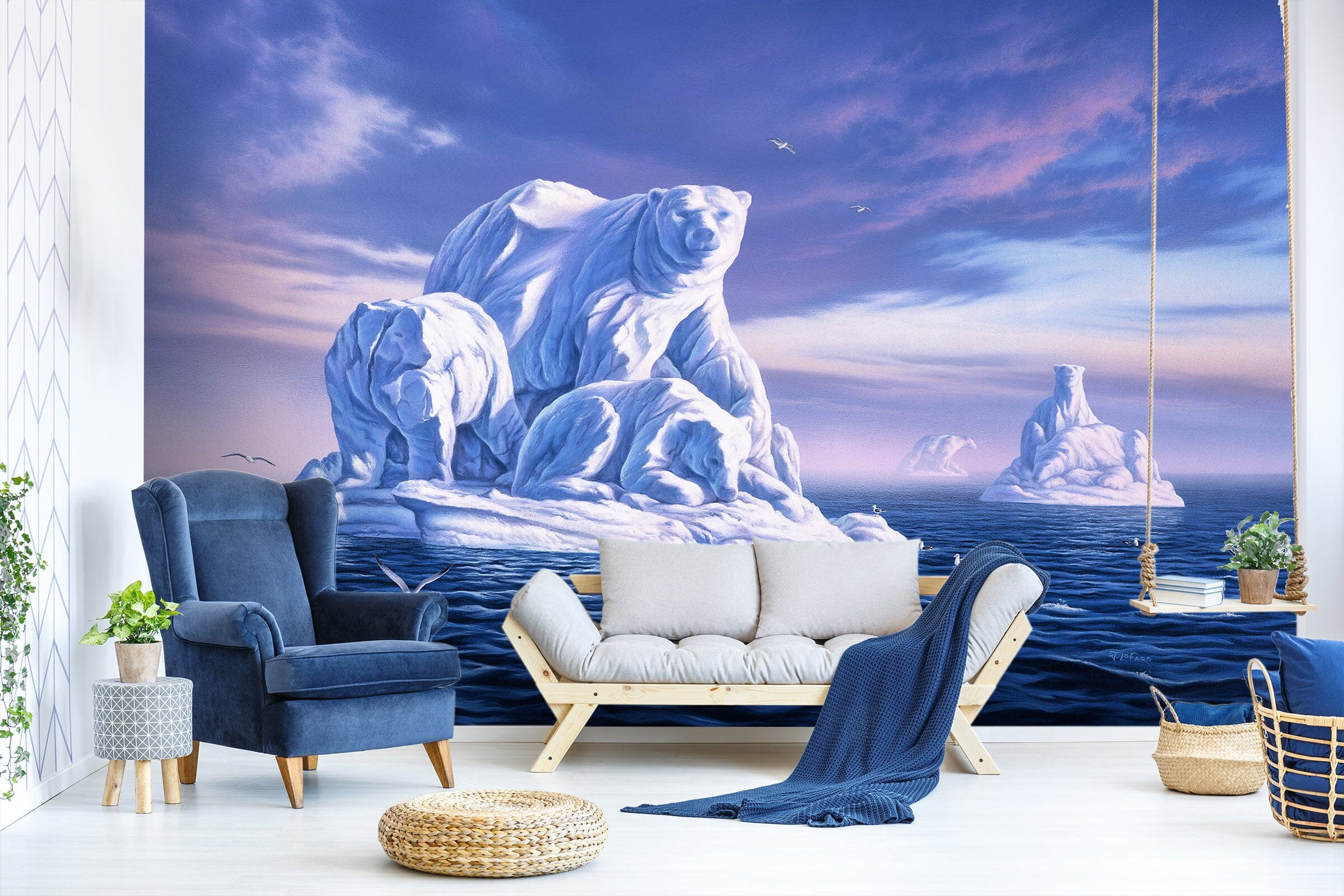 3D Ice Beargs 110 Jerry LoFaro Wall Mural Wall Murals Wallpaper AJ Wallpaper 2 