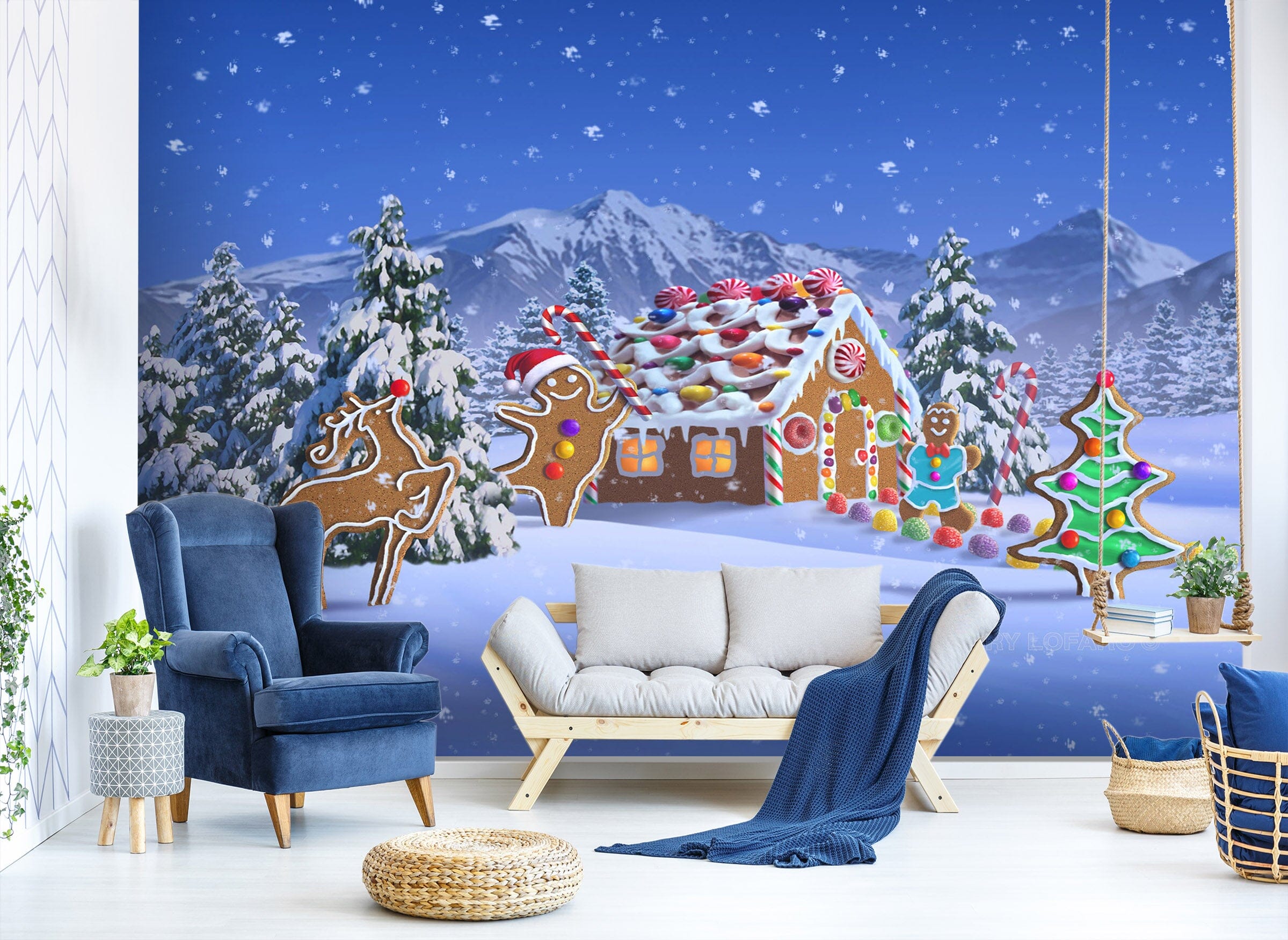 3D Gingerbread Fantasy 107 Jerry LoFaro Wall Mural Wall Murals Wallpaper AJ Wallpaper 2 