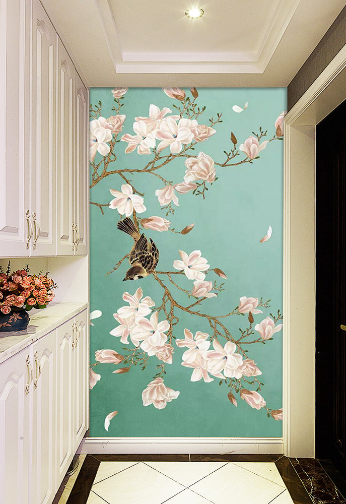 3D Sparrow Flower WC834 Wall Murals