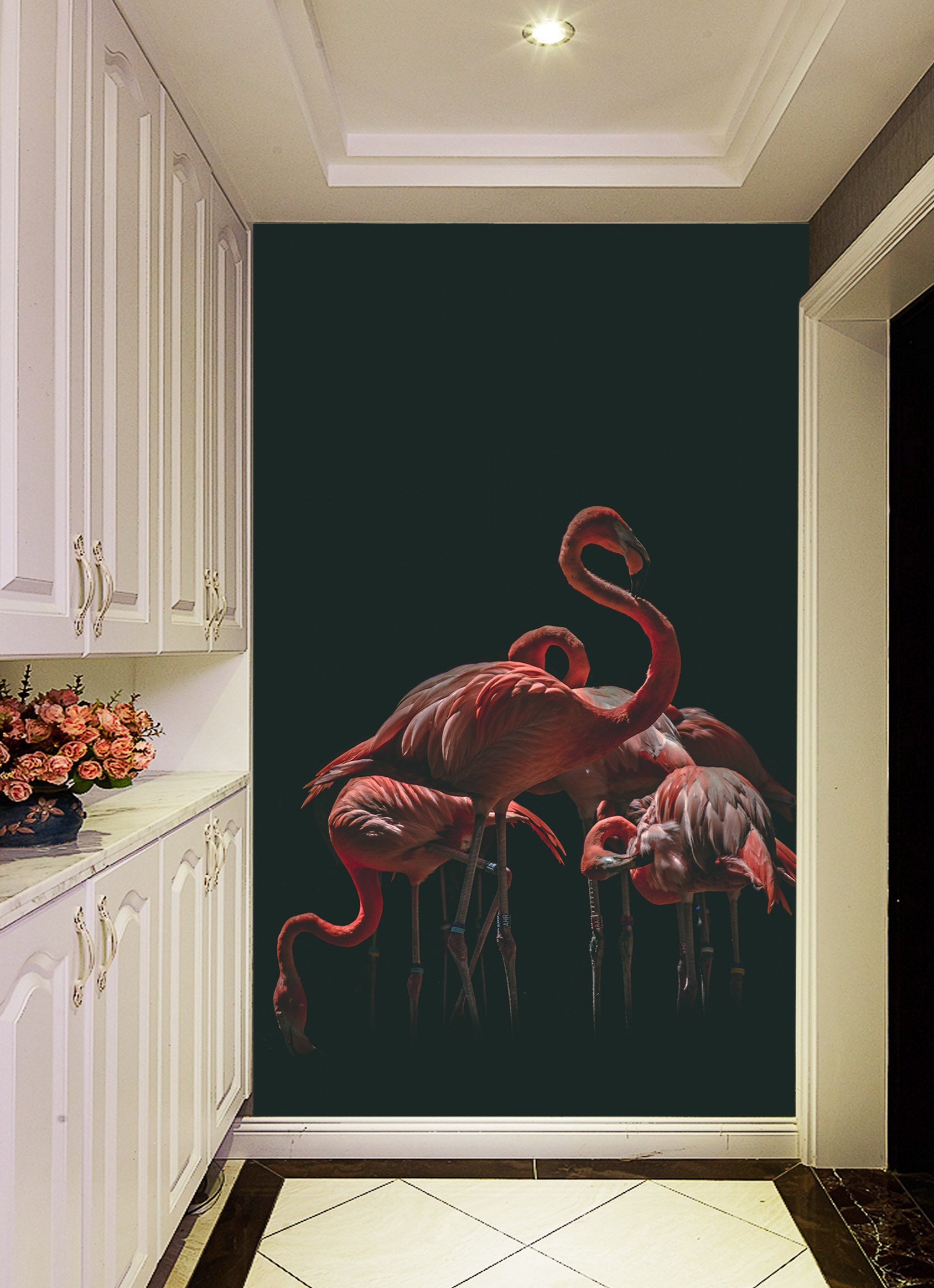 3D Elegant Flamingo 107 Wall Murals