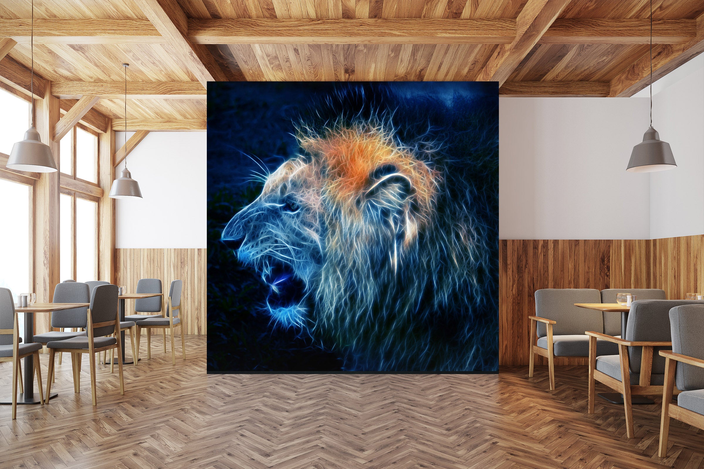 3D Beast Lion 245 Wall Murals