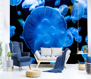 3D Blue Flowers 002 Wall Murals Wallpaper AJ Wallpaper 2 