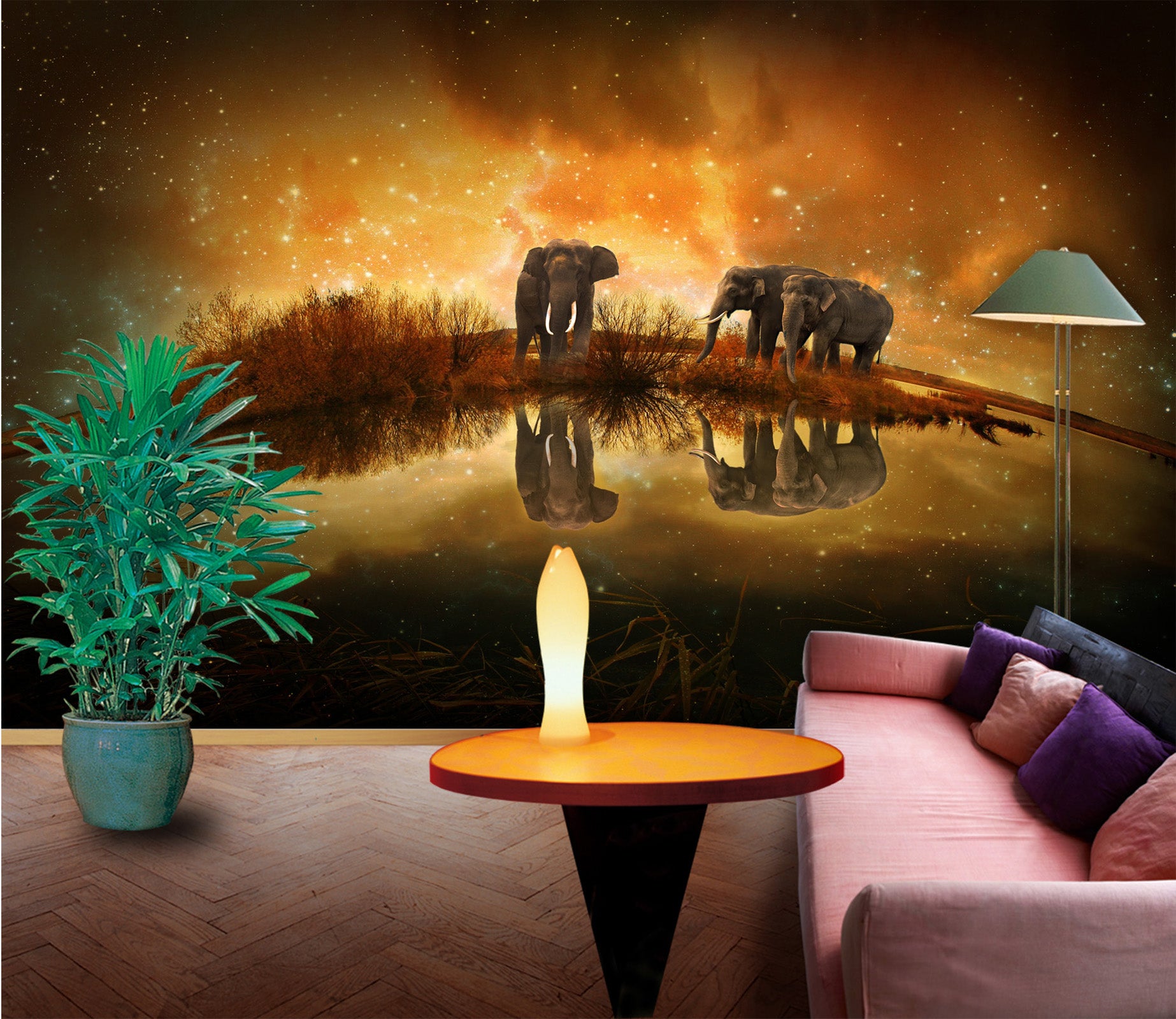 3D Star Elephant 001 Wall Murals Wallpaper AJ Wallpaper 2 