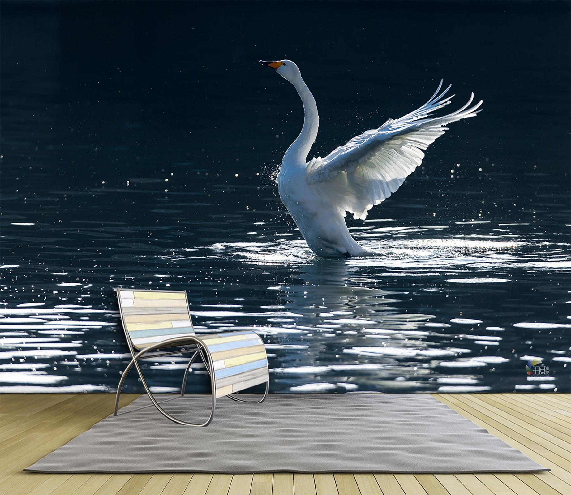 3D White Swan 038 Wall Murals Wallpaper AJ Wallpaper 2 