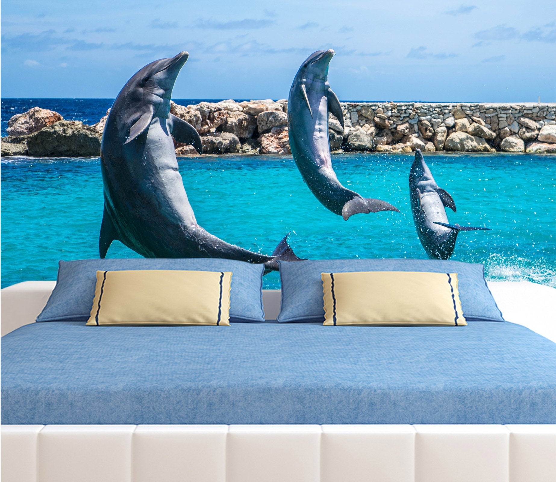 3D Dolphin 024 Wall Murals Wallpaper AJ Wallpaper 2 