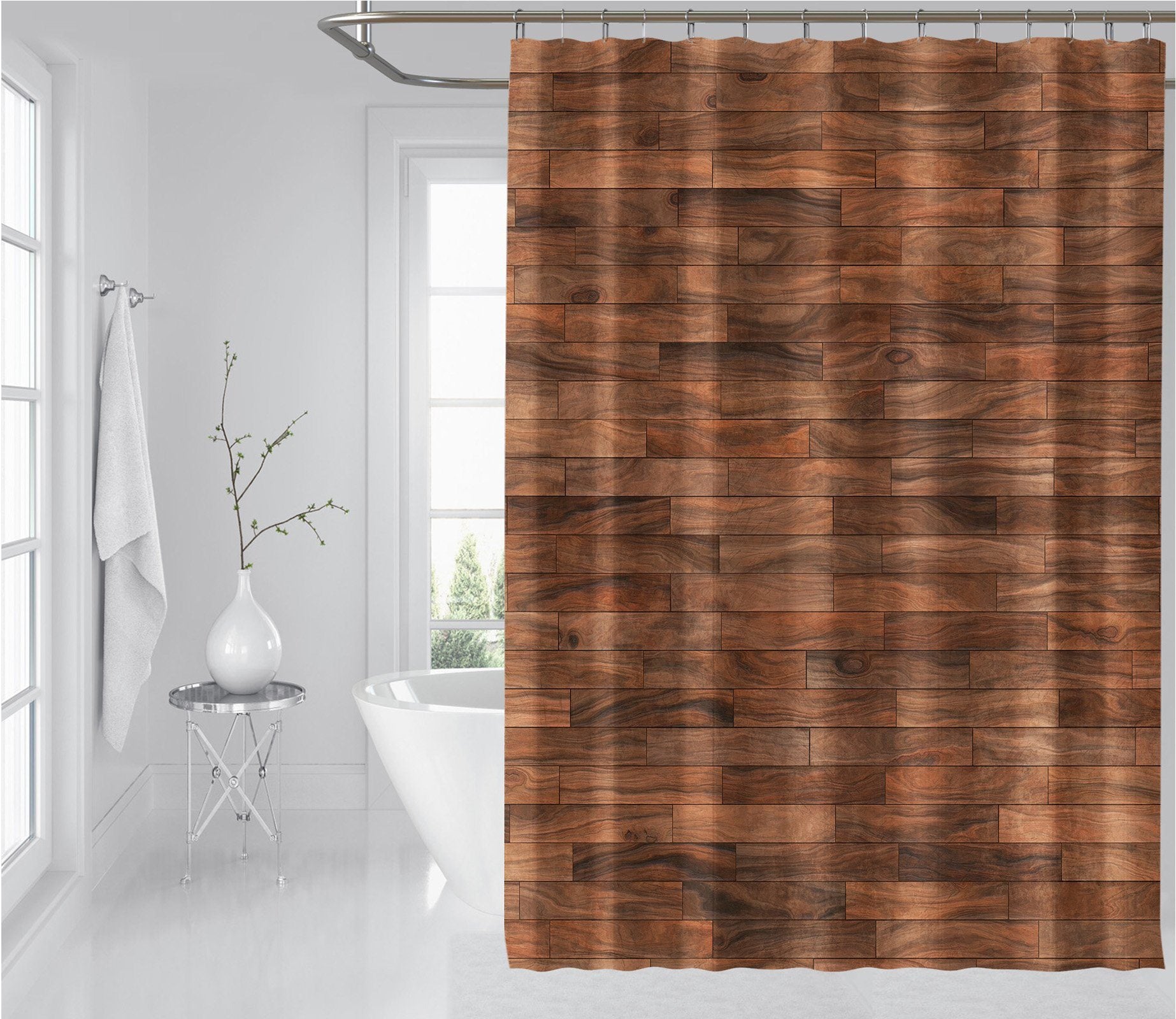 3D Redwood Brick 027 Shower Curtain 3D Shower Curtain AJ Creativity Home 