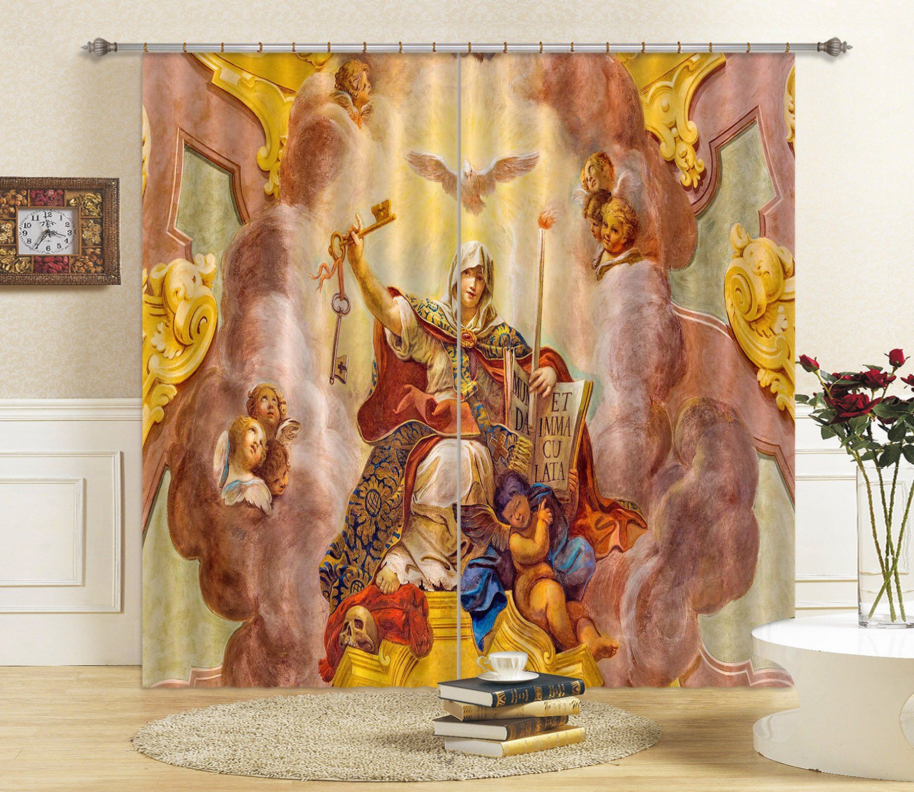 3D Pigeon Key Book 053 Curtains Drapes Curtains AJ Creativity Home 