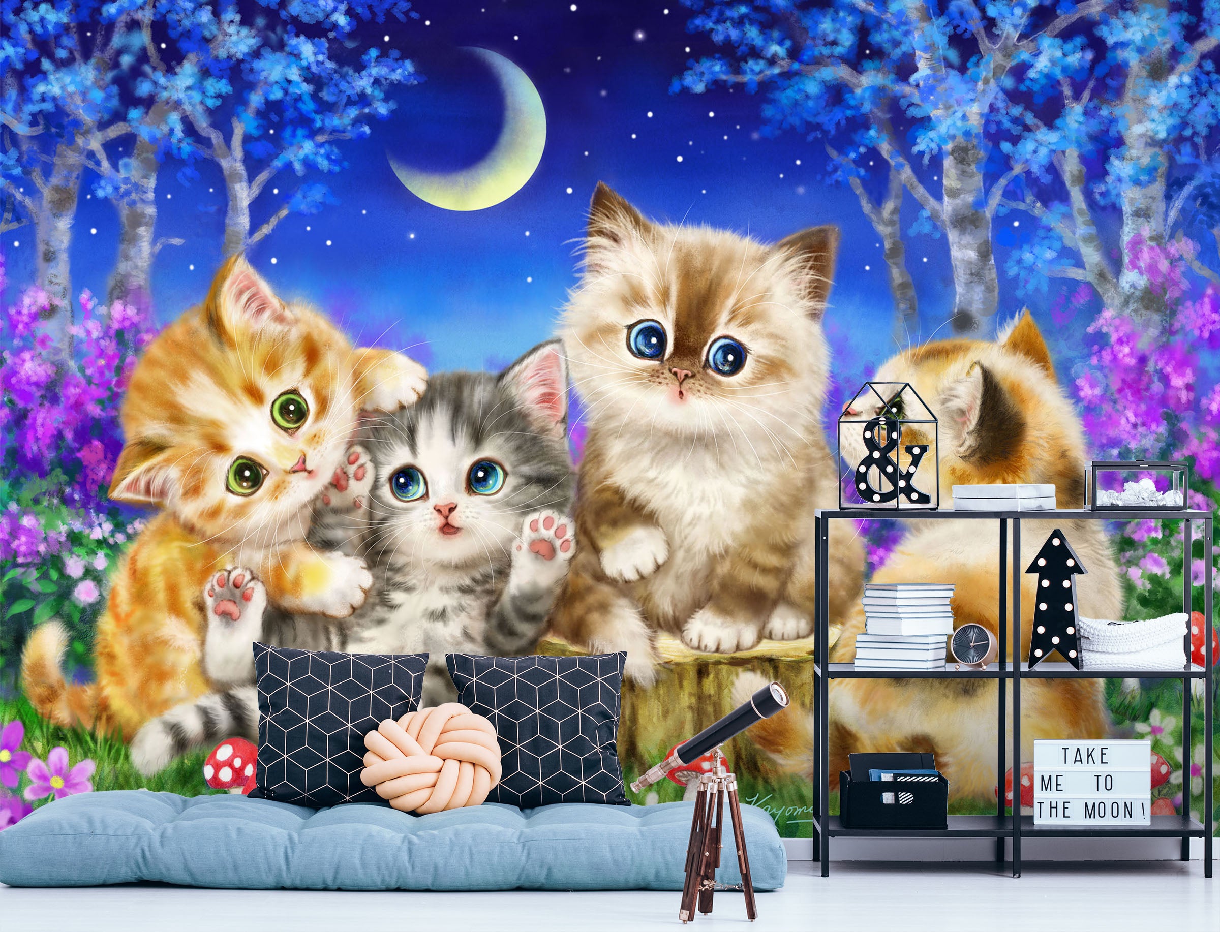 3D Cartoon Cat 5530 Kayomi Harai Wall Mural Wall Murals