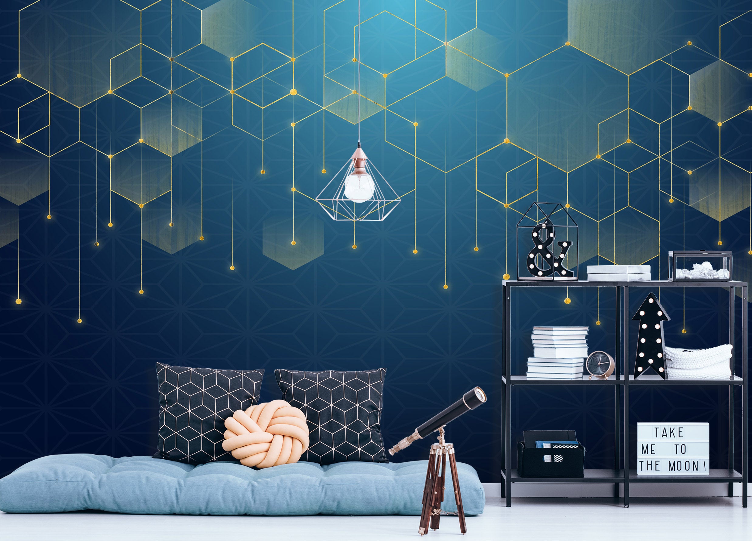 3D Yellow Hexagon 1077 Wall Murals