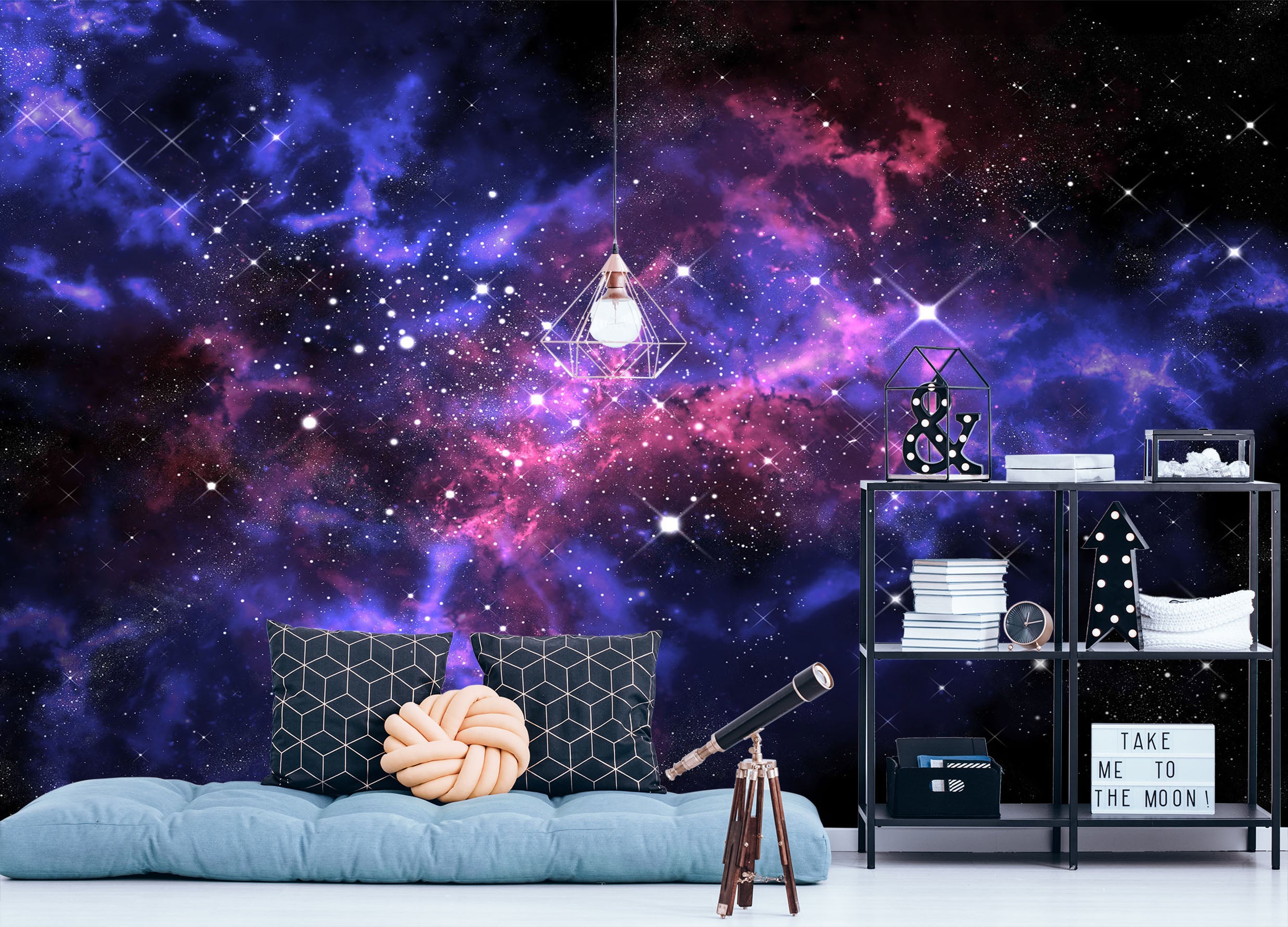 3D Purple Stars 1111 Wall Murals