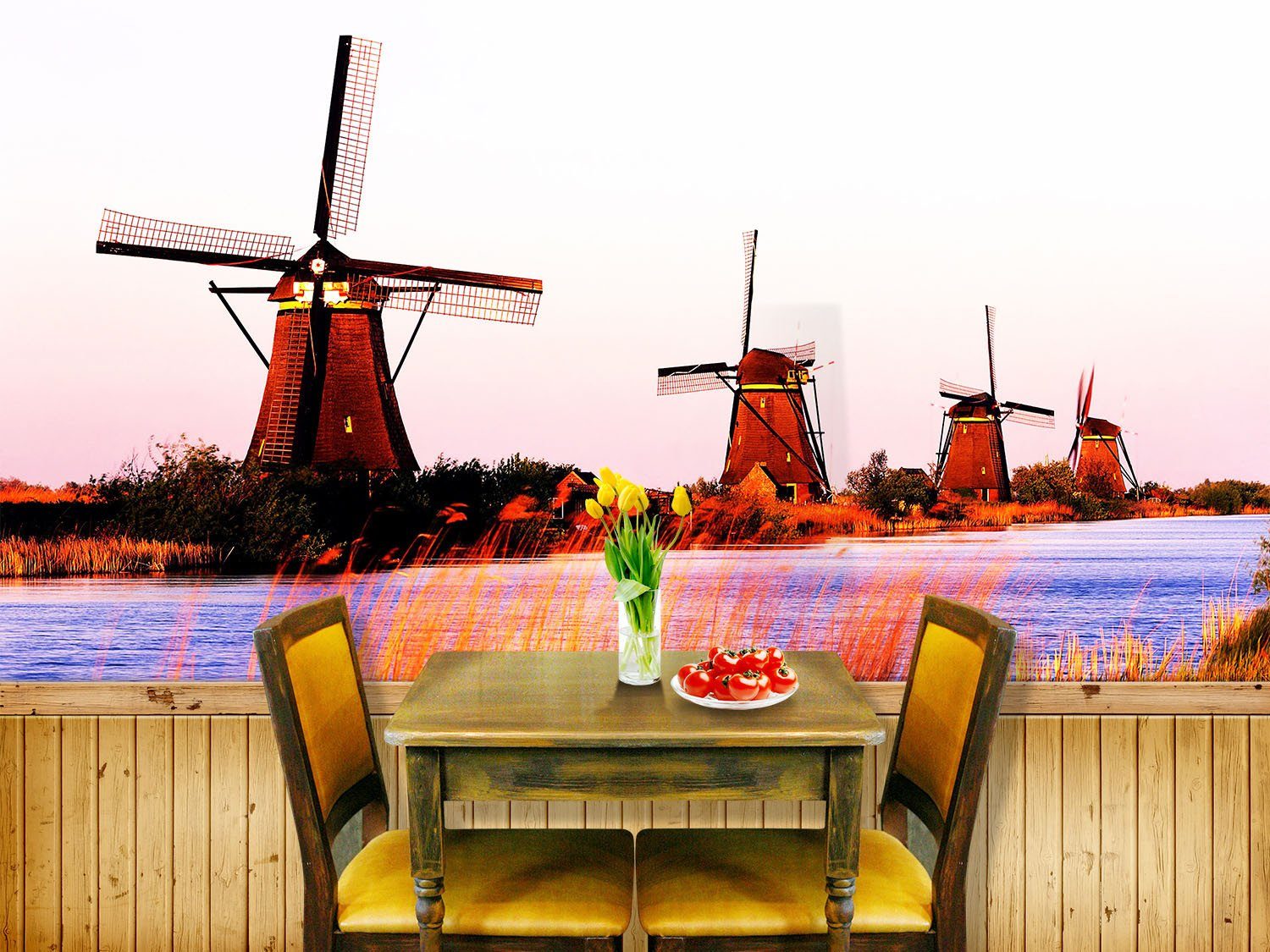 Riverside Windmills 1 Wallpaper AJ Wallpaper 