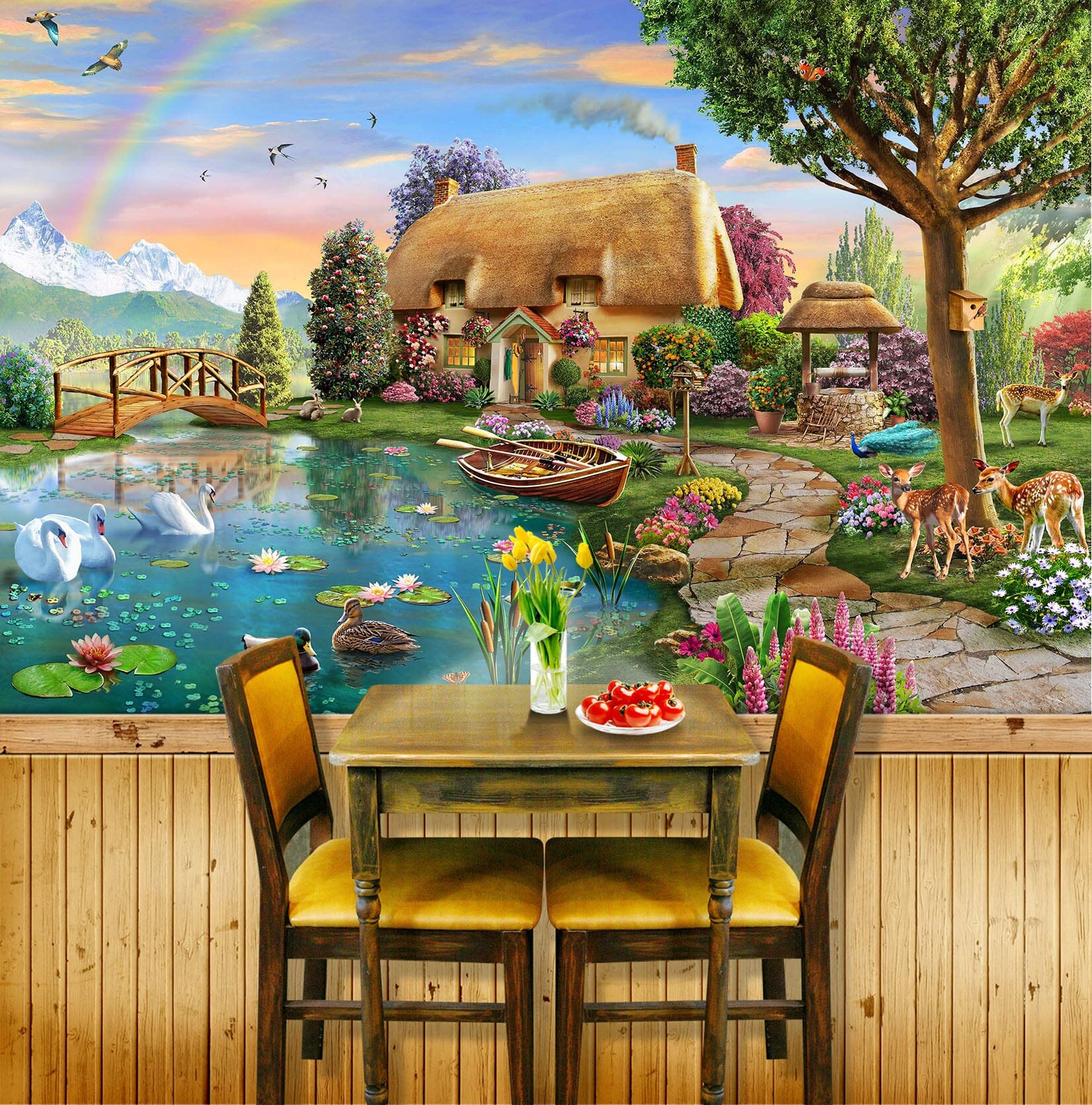 3D Rainbow Village 1426 Adrian Chesterman Wall Mural Wall Murals Wallpaper AJ Wallpaper 2 