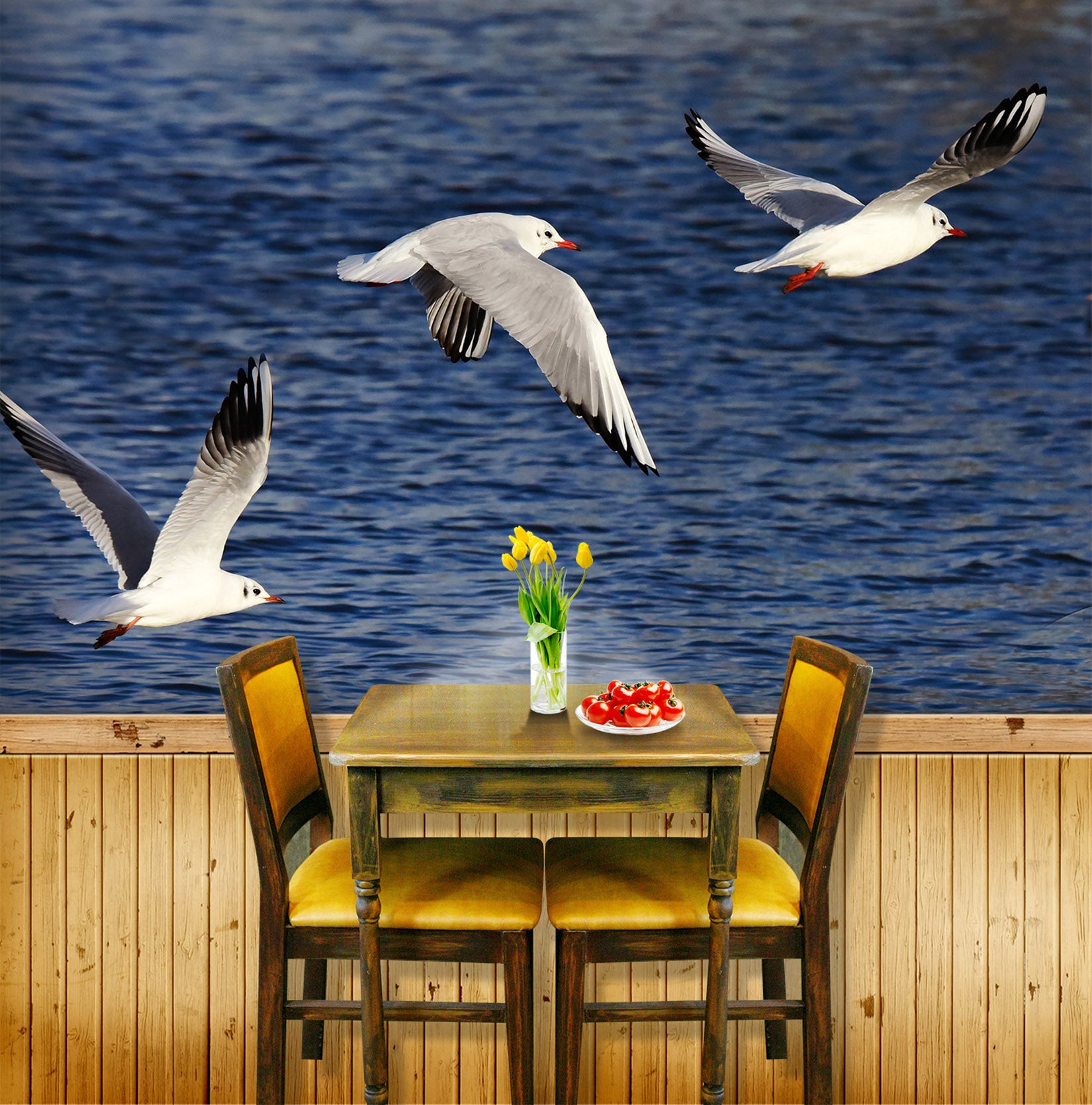 3D Seagull Flying 261 Wall Murals