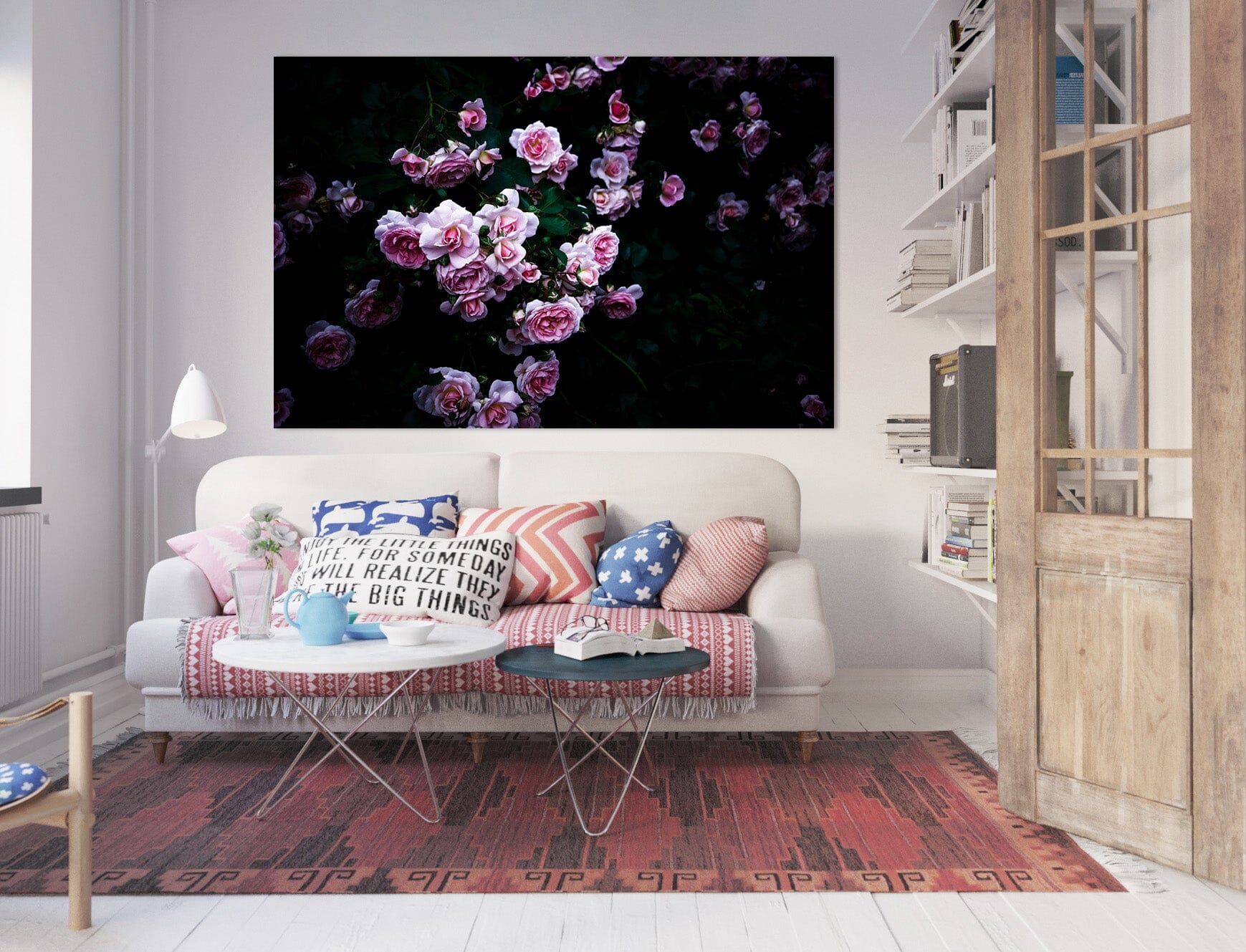 3D Pink Rose 013 Noirblanc777 Wall Sticker Wallpaper AJ Wallpaper 2 