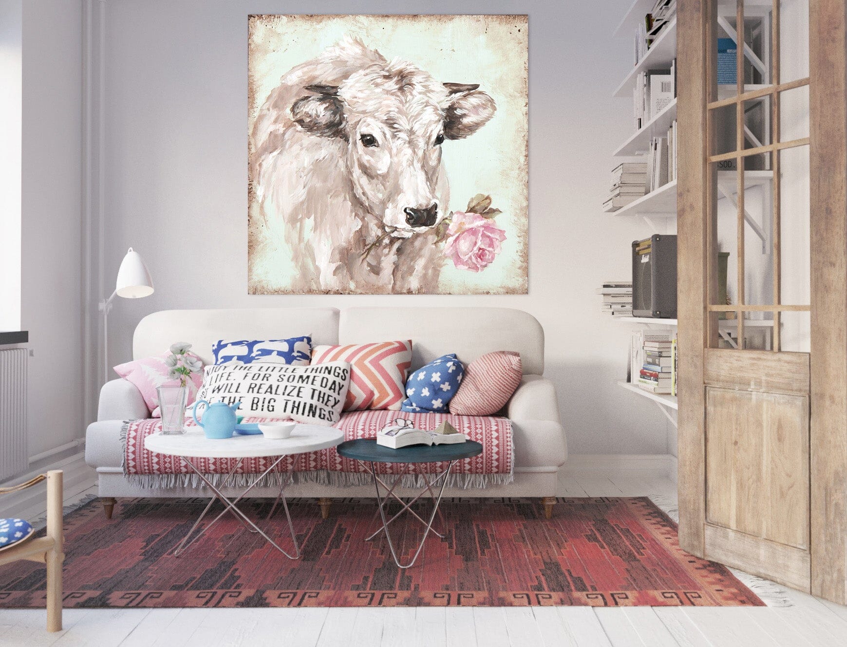 3D Cow Rose 002 Debi Coules Wall Sticker Wallpaper AJ Wallpaper 2 