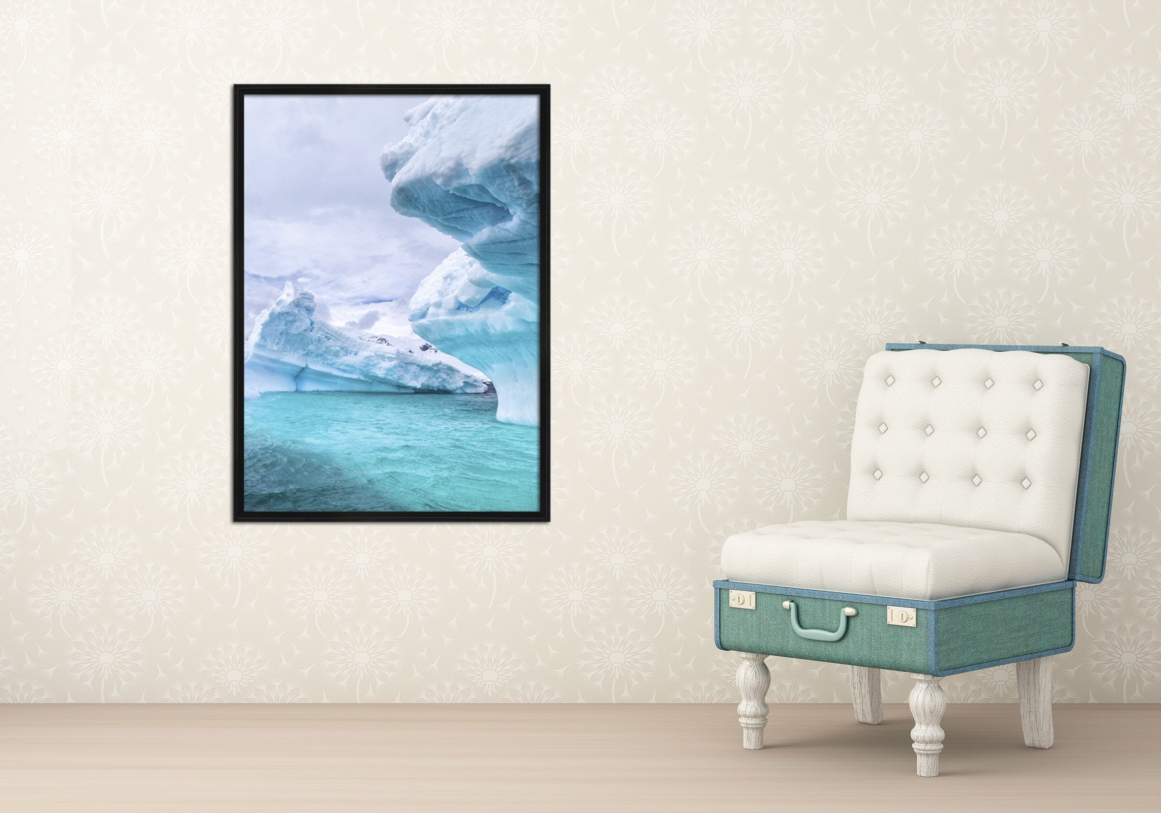 3D Ice Sea 034 Fake Framed Print Painting Wallpaper AJ Creativity Home 