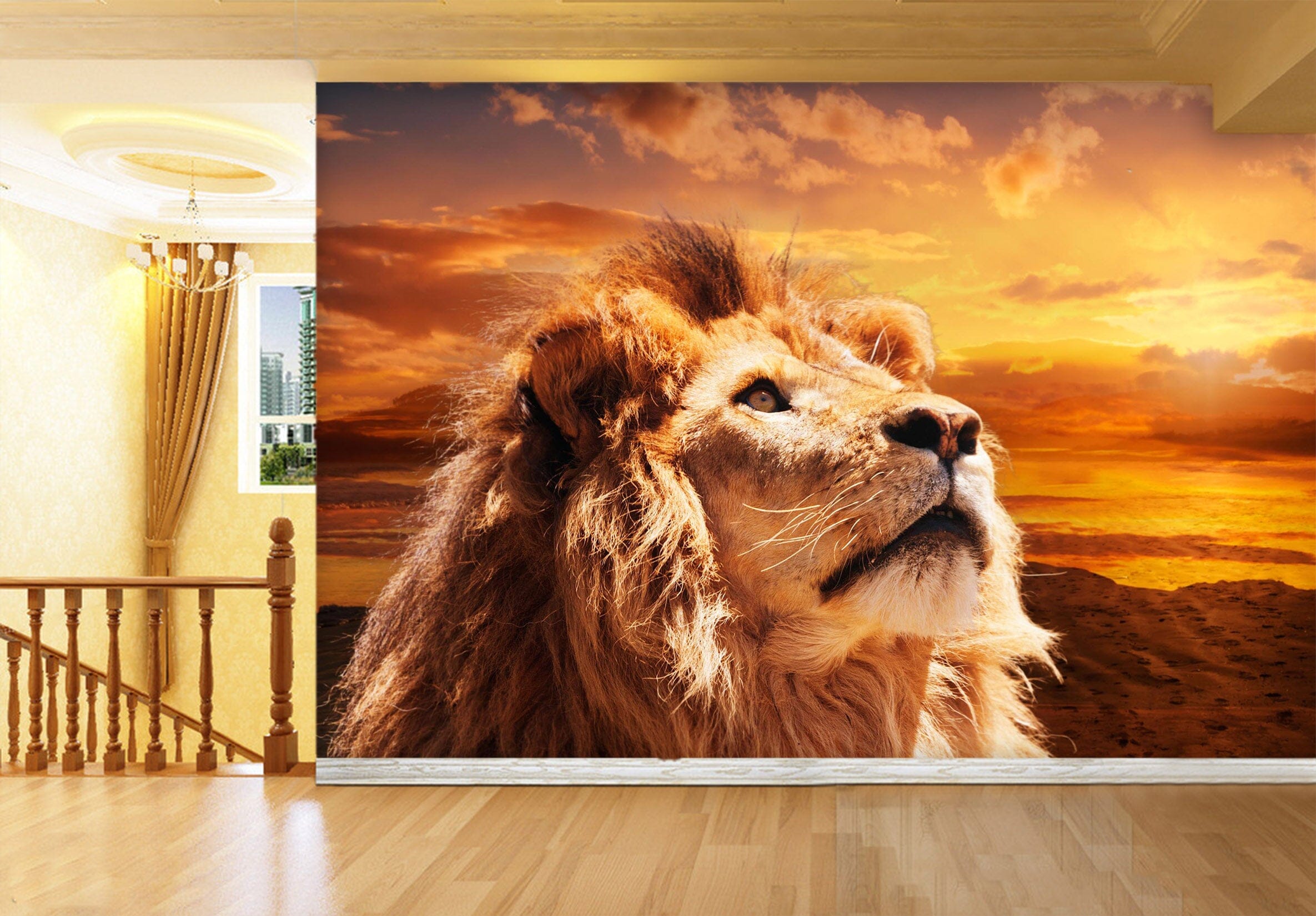 3D Steppe Lion 1054 Wall Murals Wallpaper AJ Wallpaper 2 