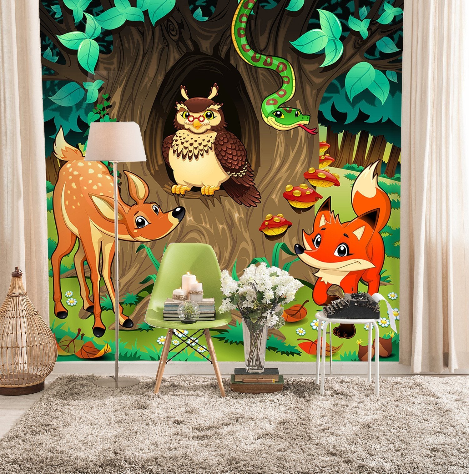 3D Owl And Fox 64 Wallpaper AJ Wallpaper 