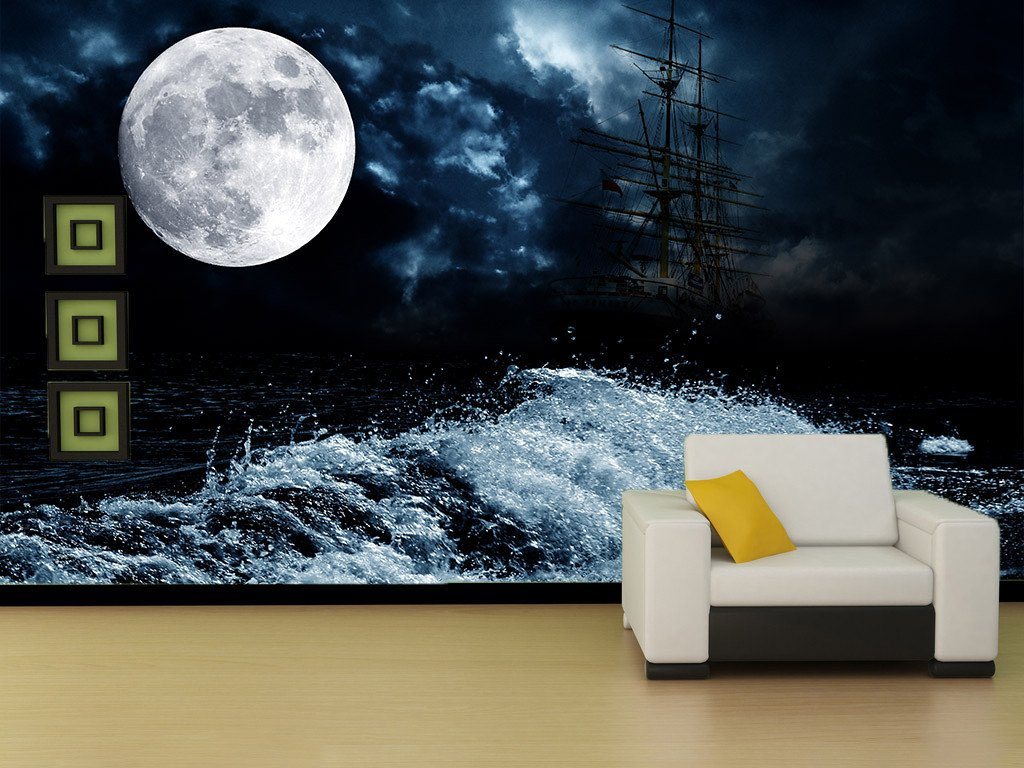 Beach Full Moon Wallpaper AJ Wallpaper 