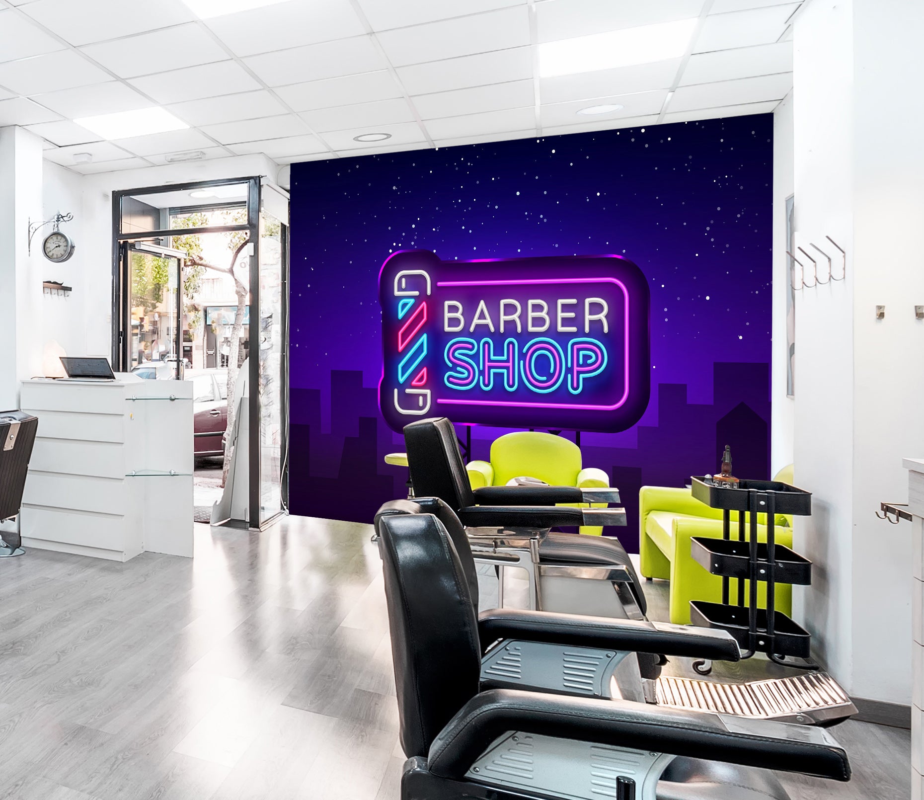 3D Night Light Sign 115179 Barber Shop Wall Murals