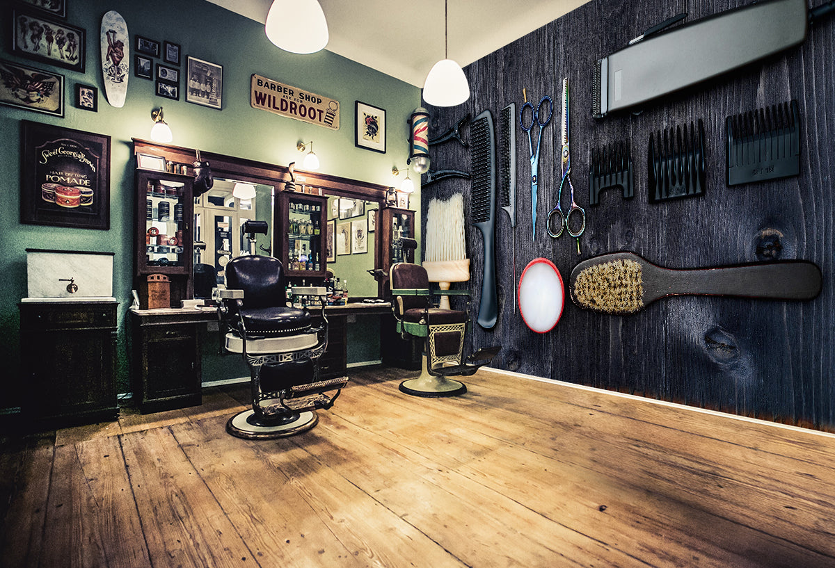 3D Scissors Comb 115155 Barber Shop Wall Murals