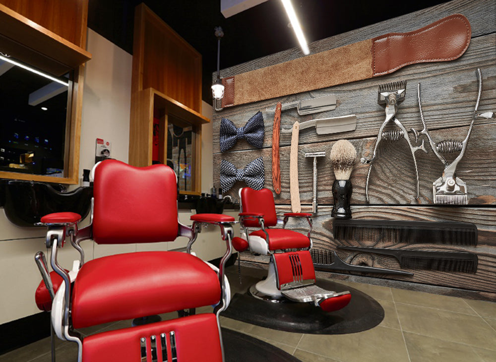 3D Beard Razor 115154 Barber Shop Wall Murals